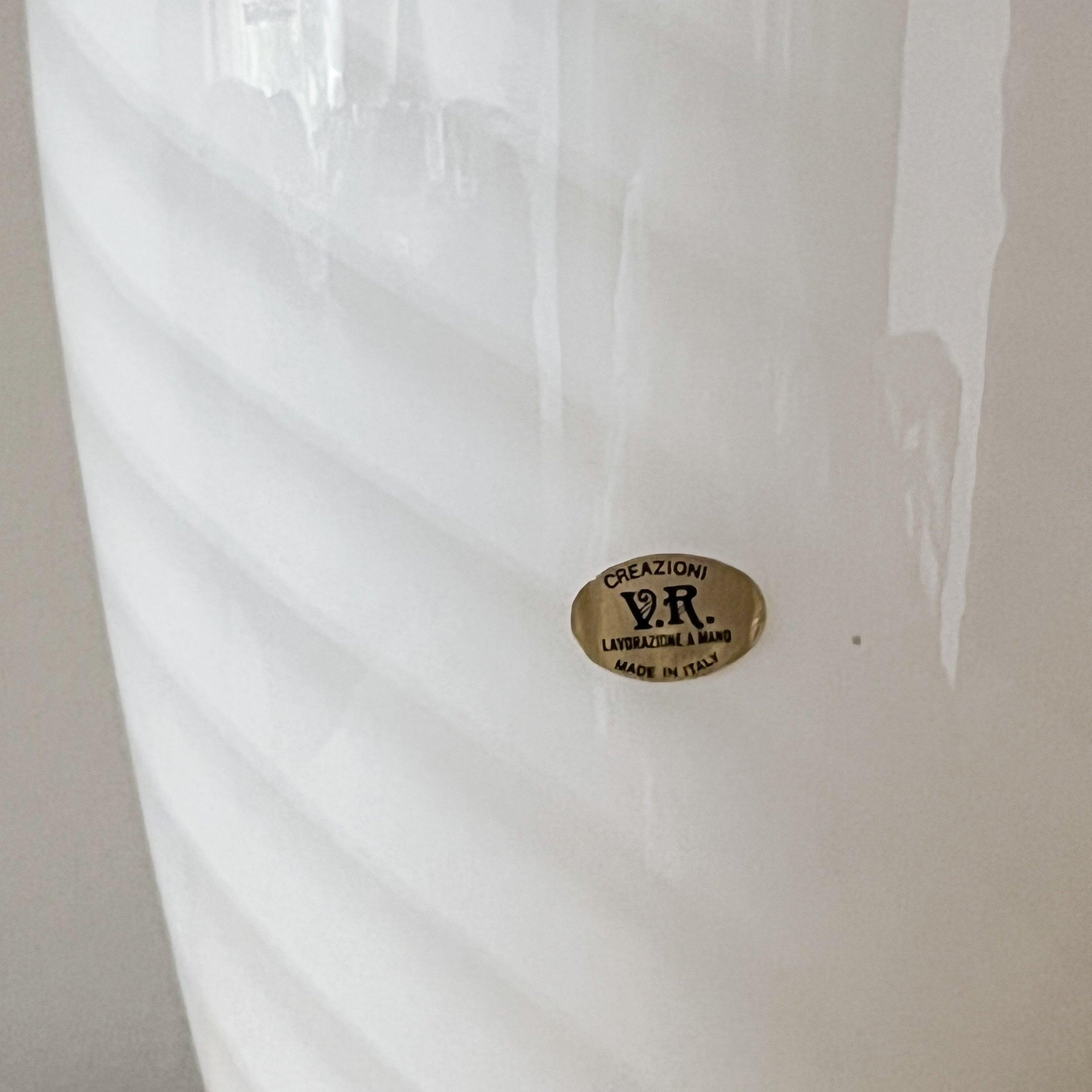 White Murano Swirl Vase