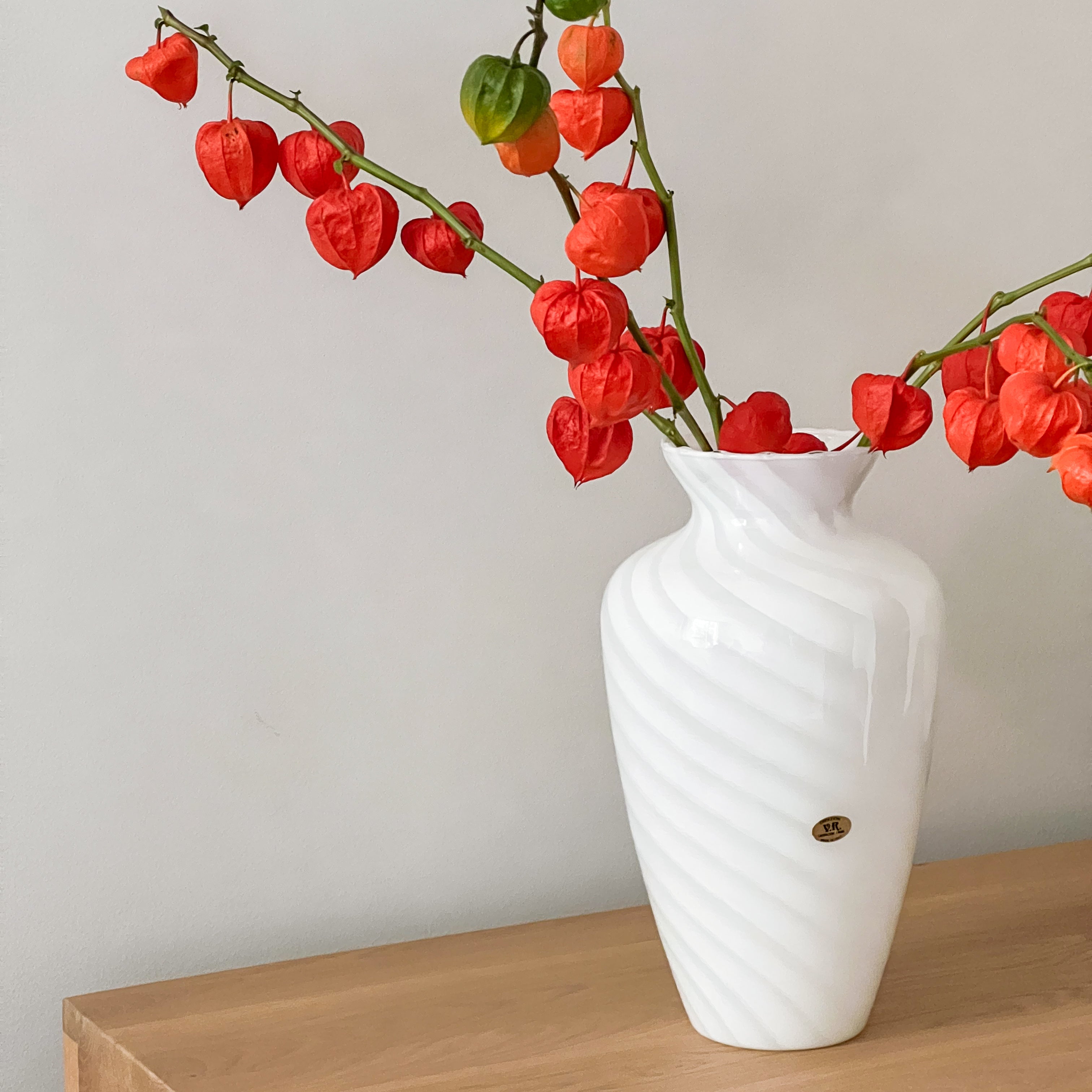 White Murano Swirl Vase