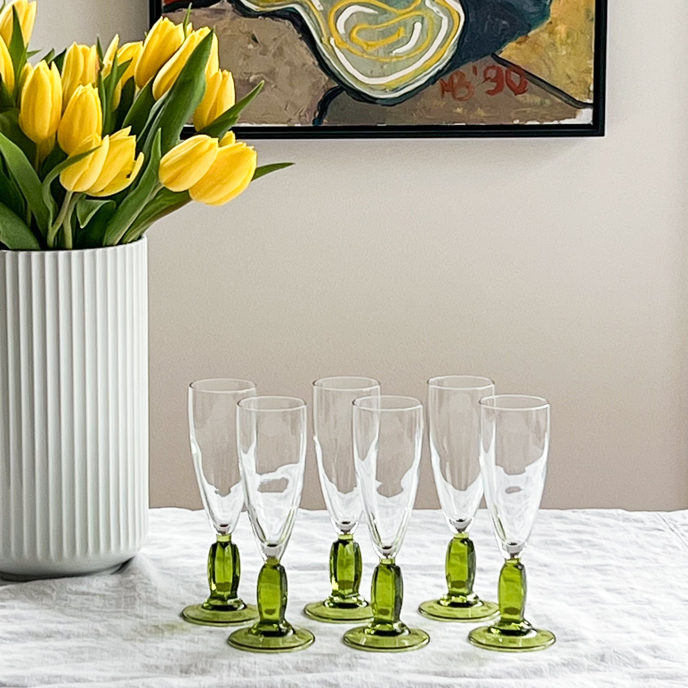 Peridot Champagne Flutes (4x)