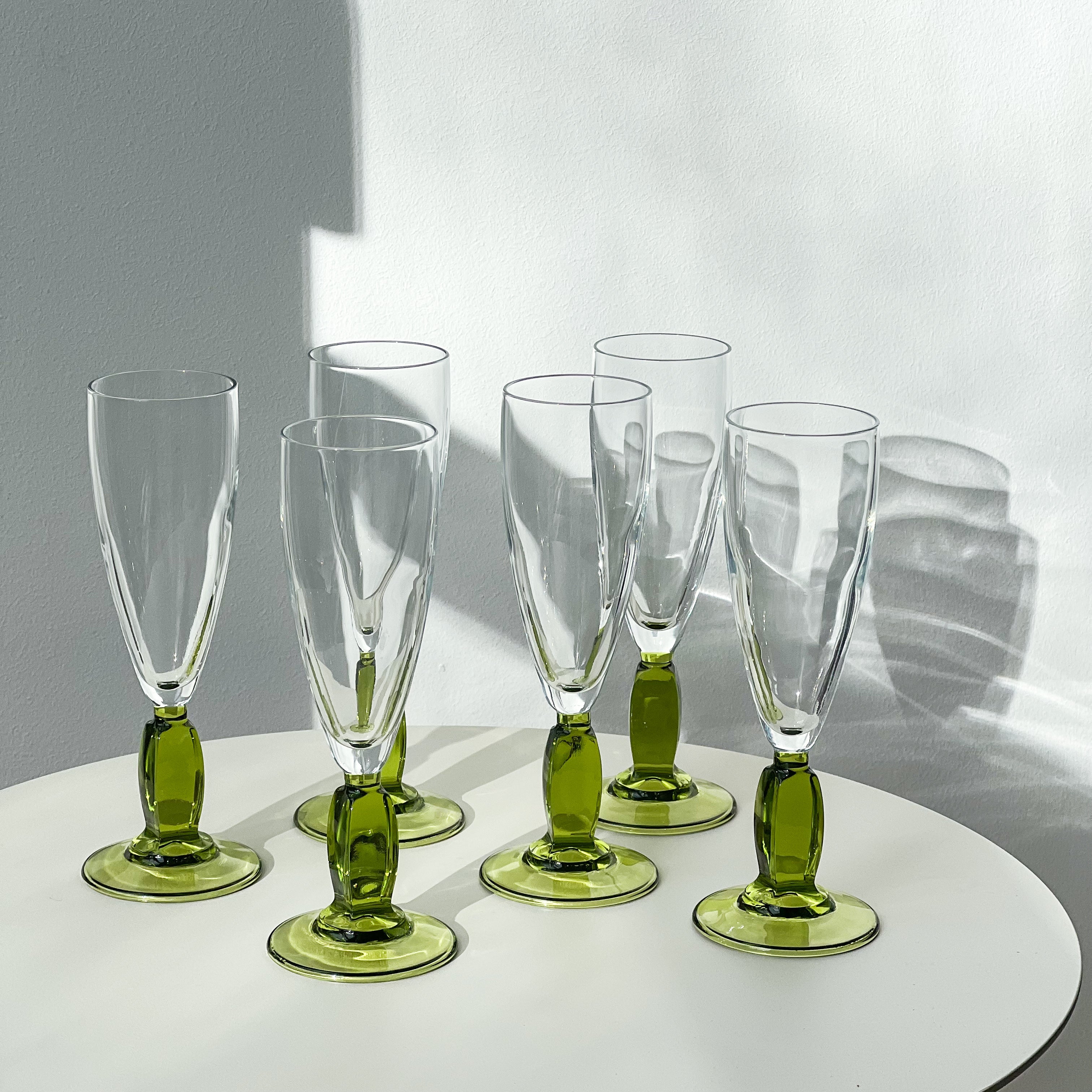 Peridot Champagne Flutes (4x)