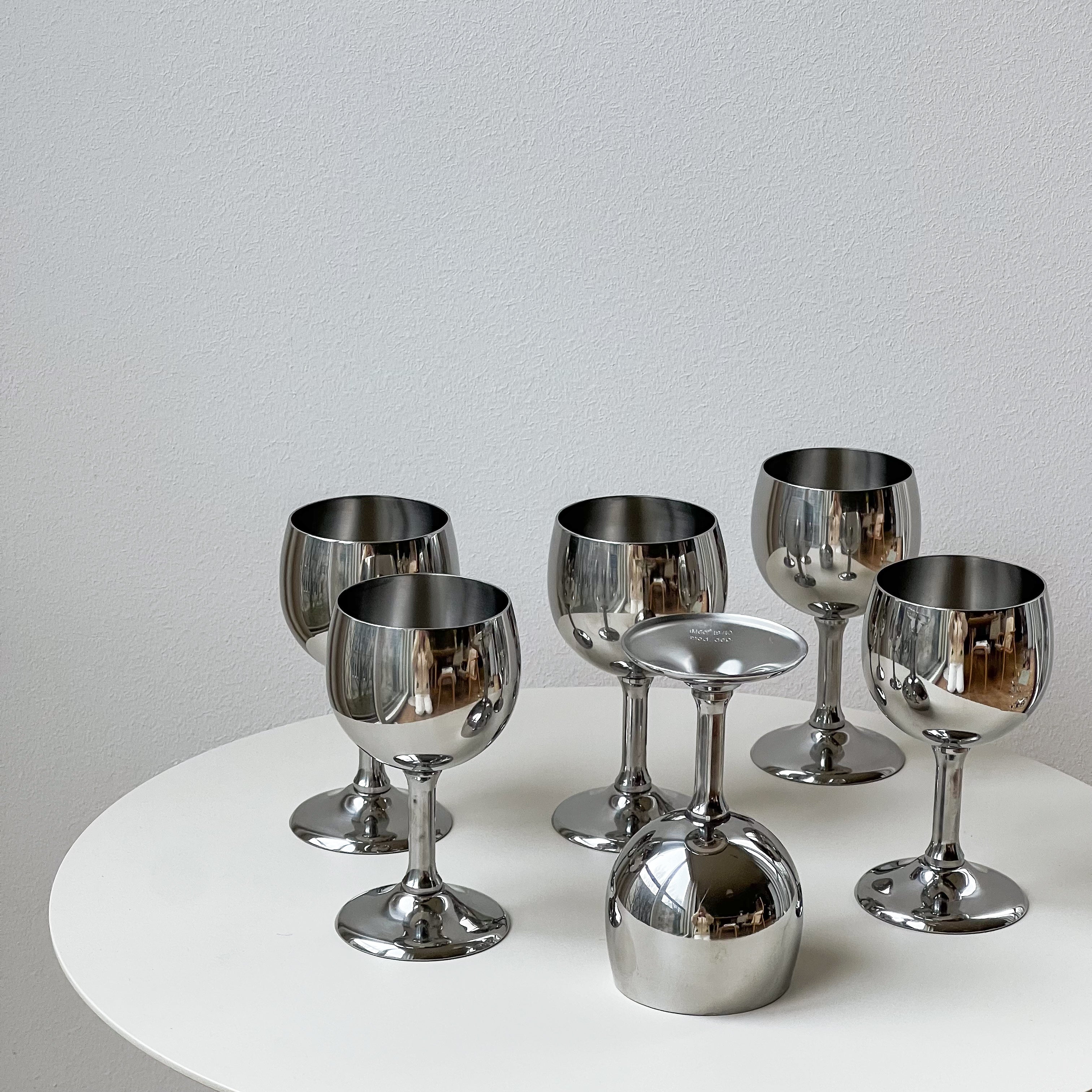 Stainless Steel Goblets (6x)