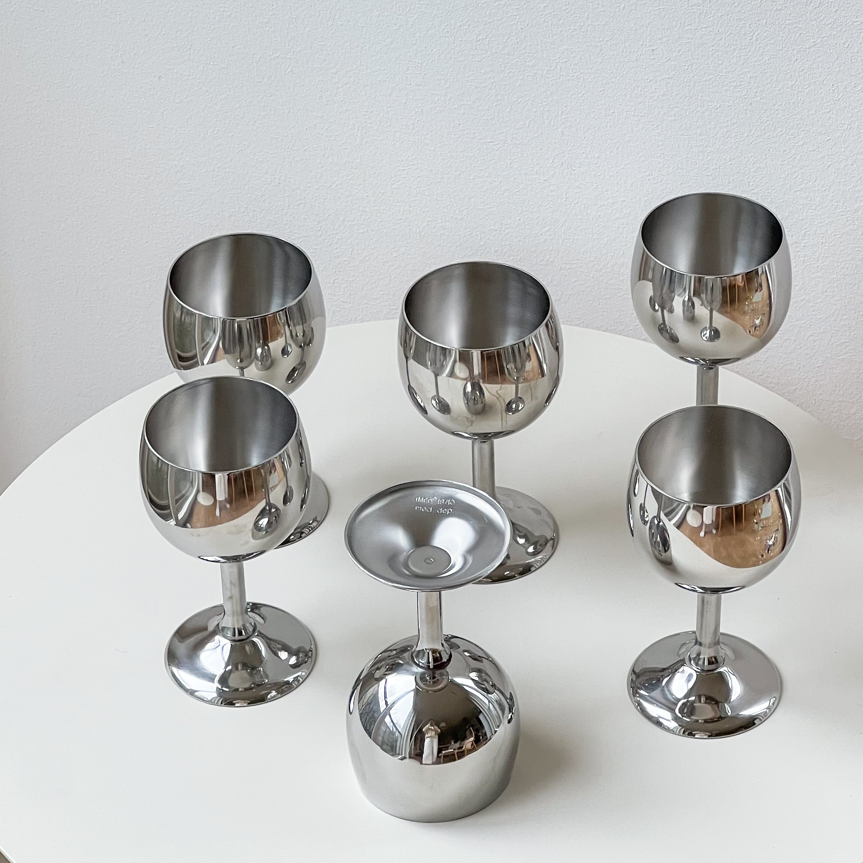 Stainless Steel Goblets (6x)