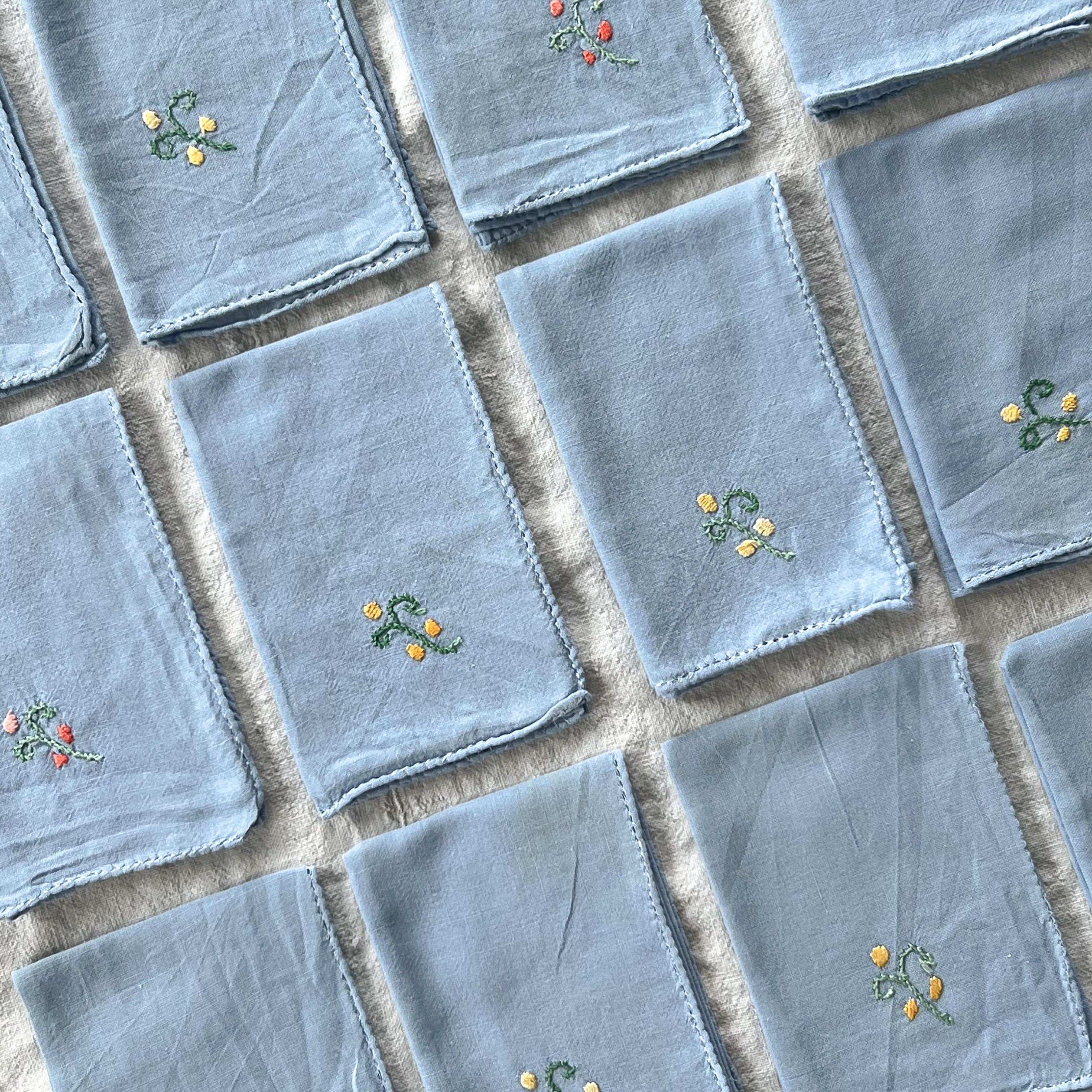 Blue Embroidered Napkins