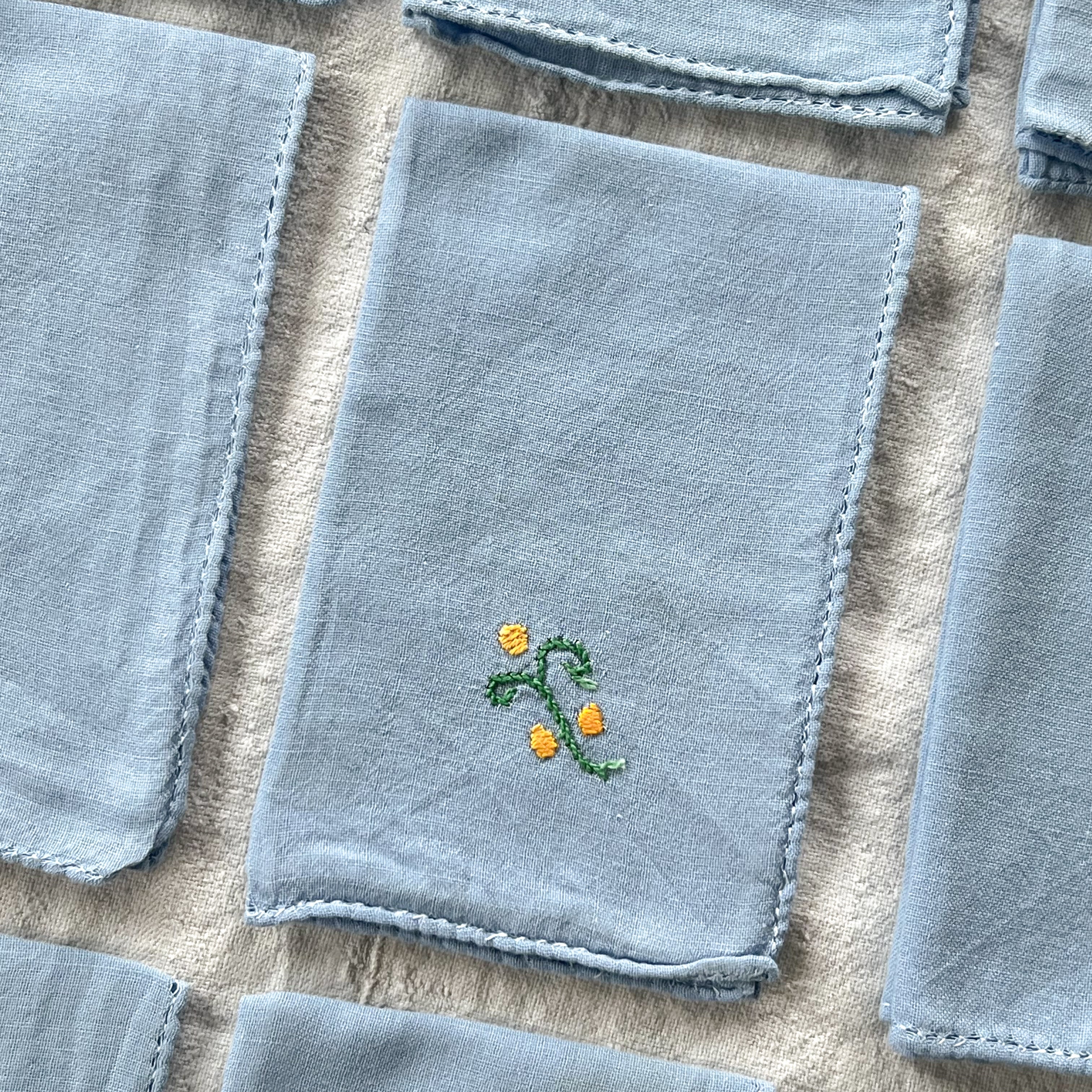 Blue Embroidered Napkins