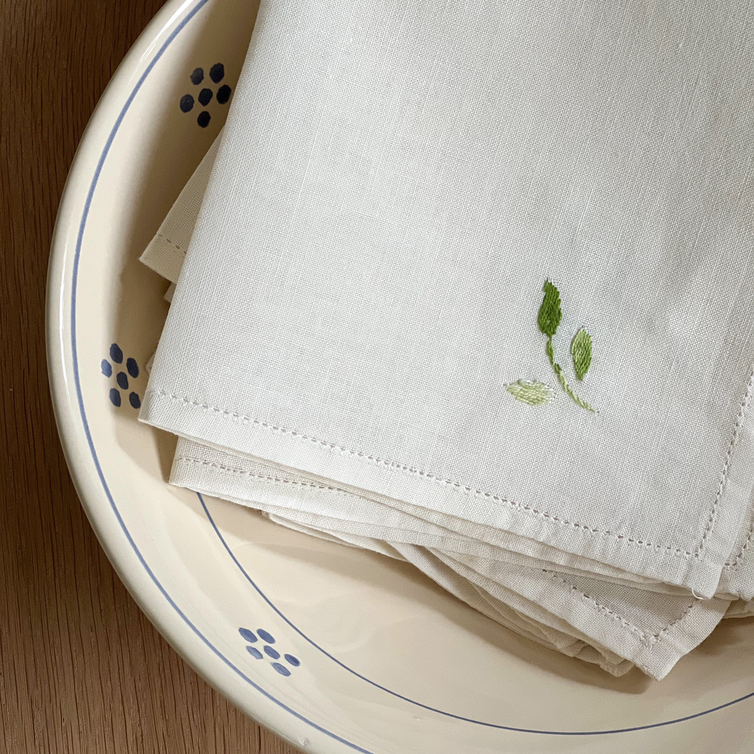 Leaf Embroidered Napkins