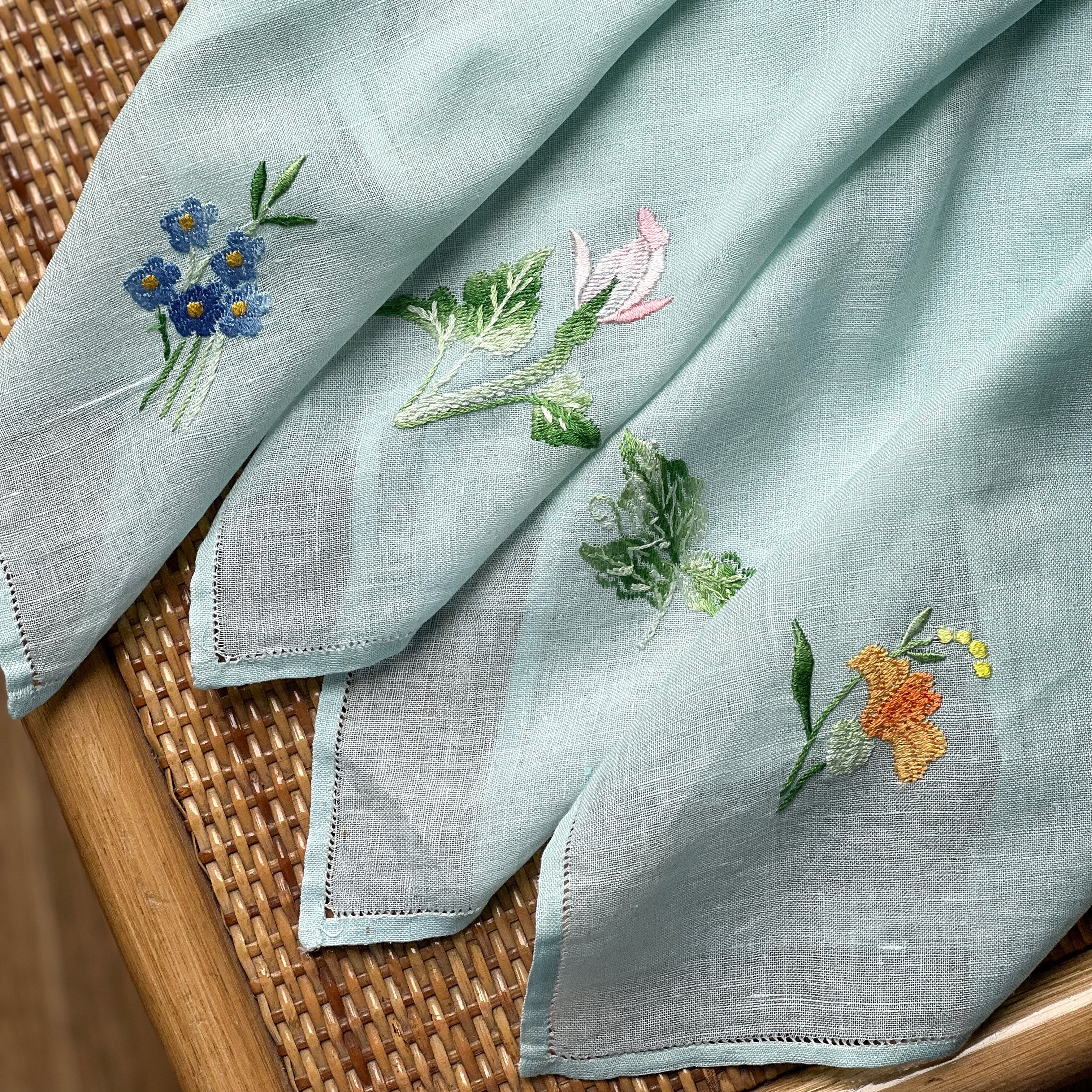 Teal Floral Napkins