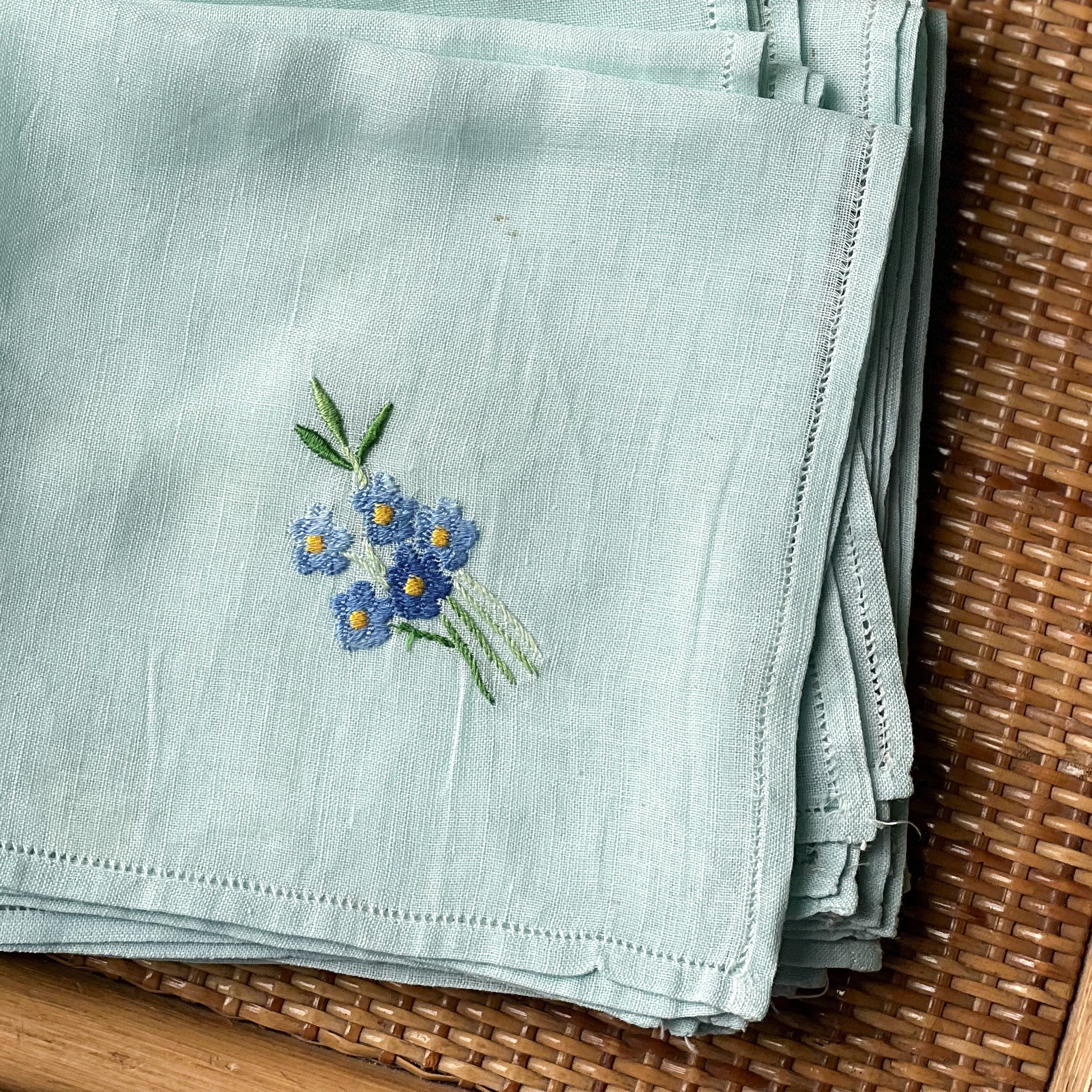 Teal Floral Napkins