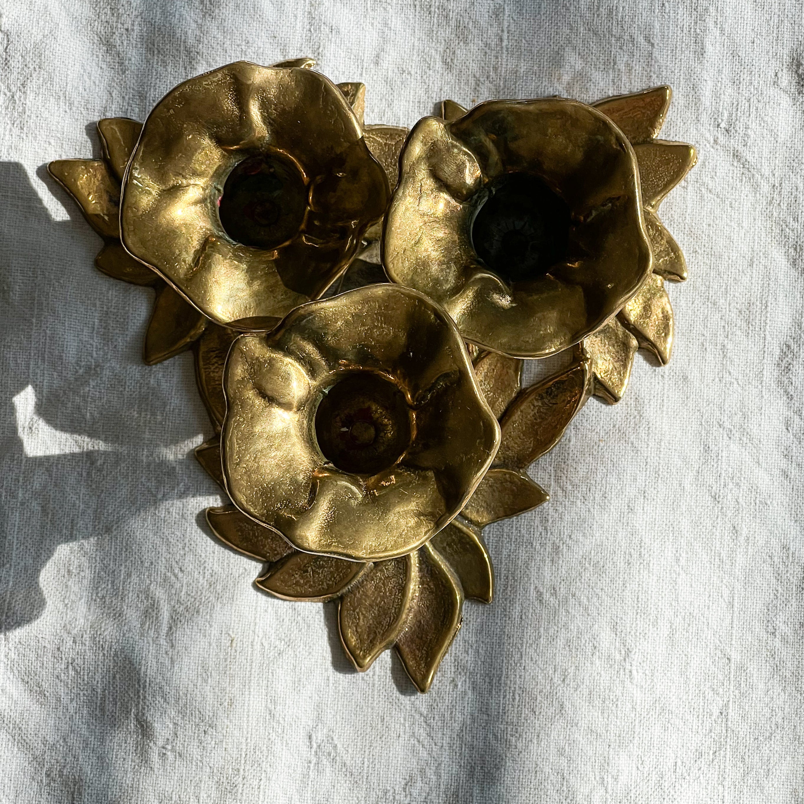 Floral Brass Candlestick