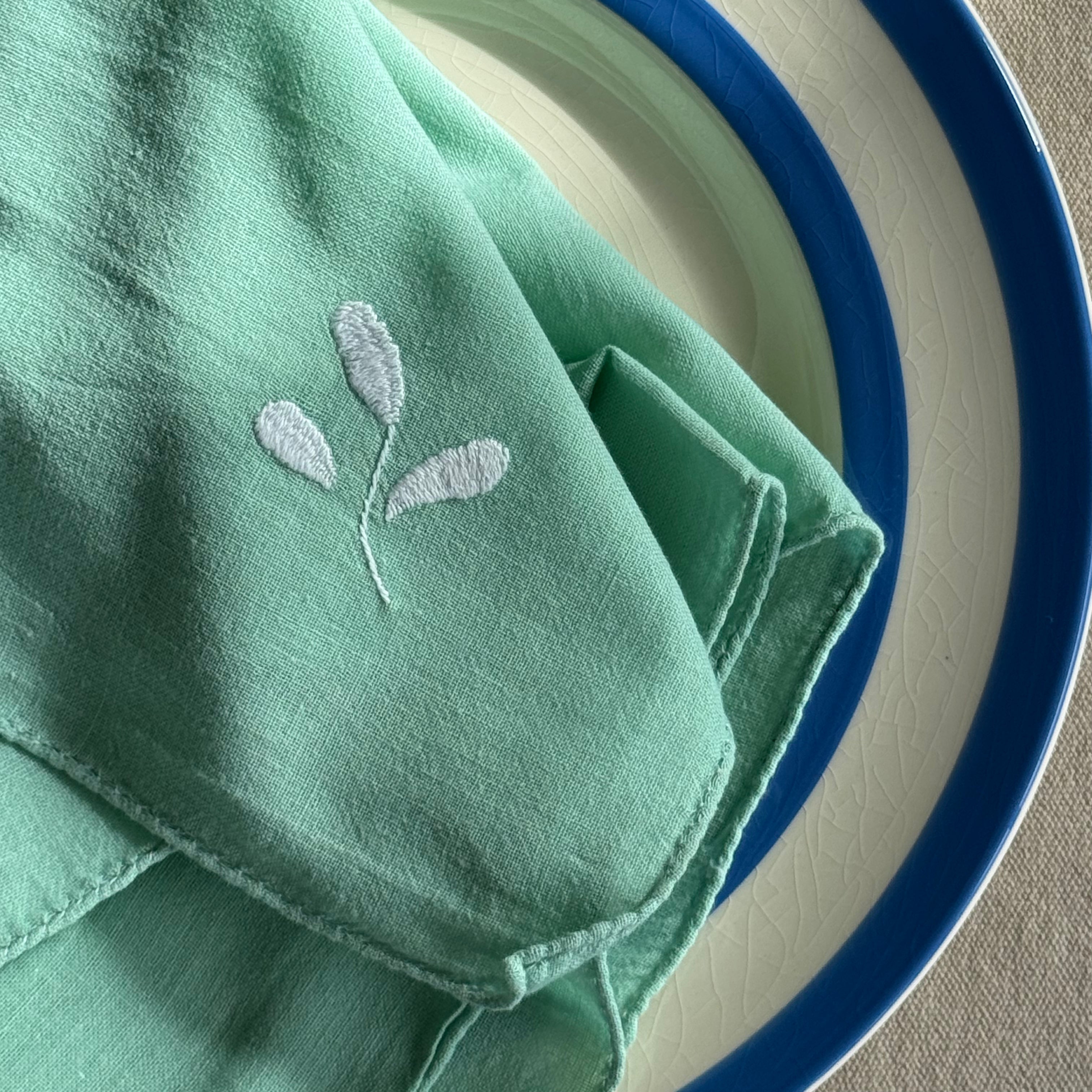 Green Floral Napkins
