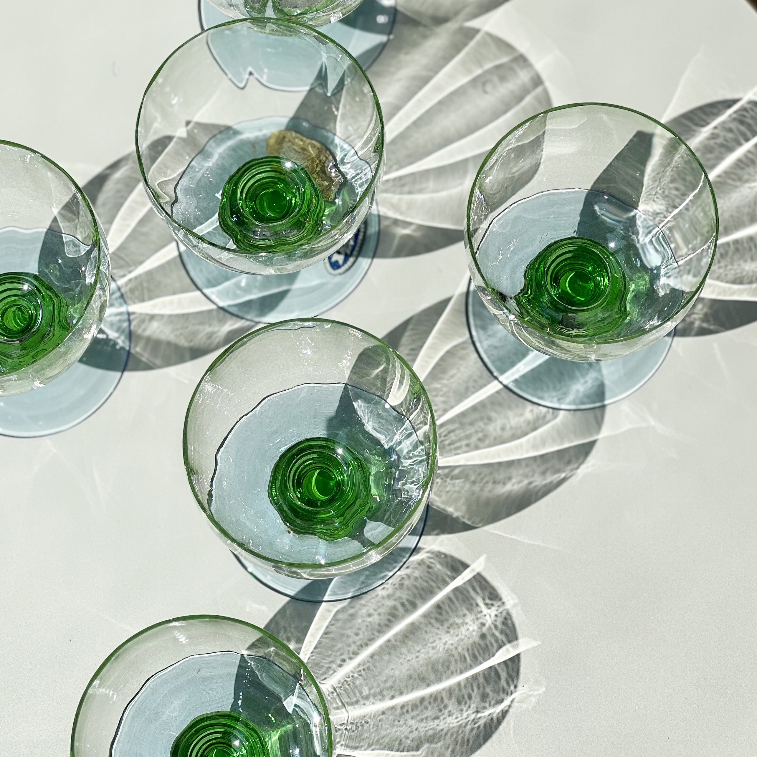 Blue and Green Wine Glasses