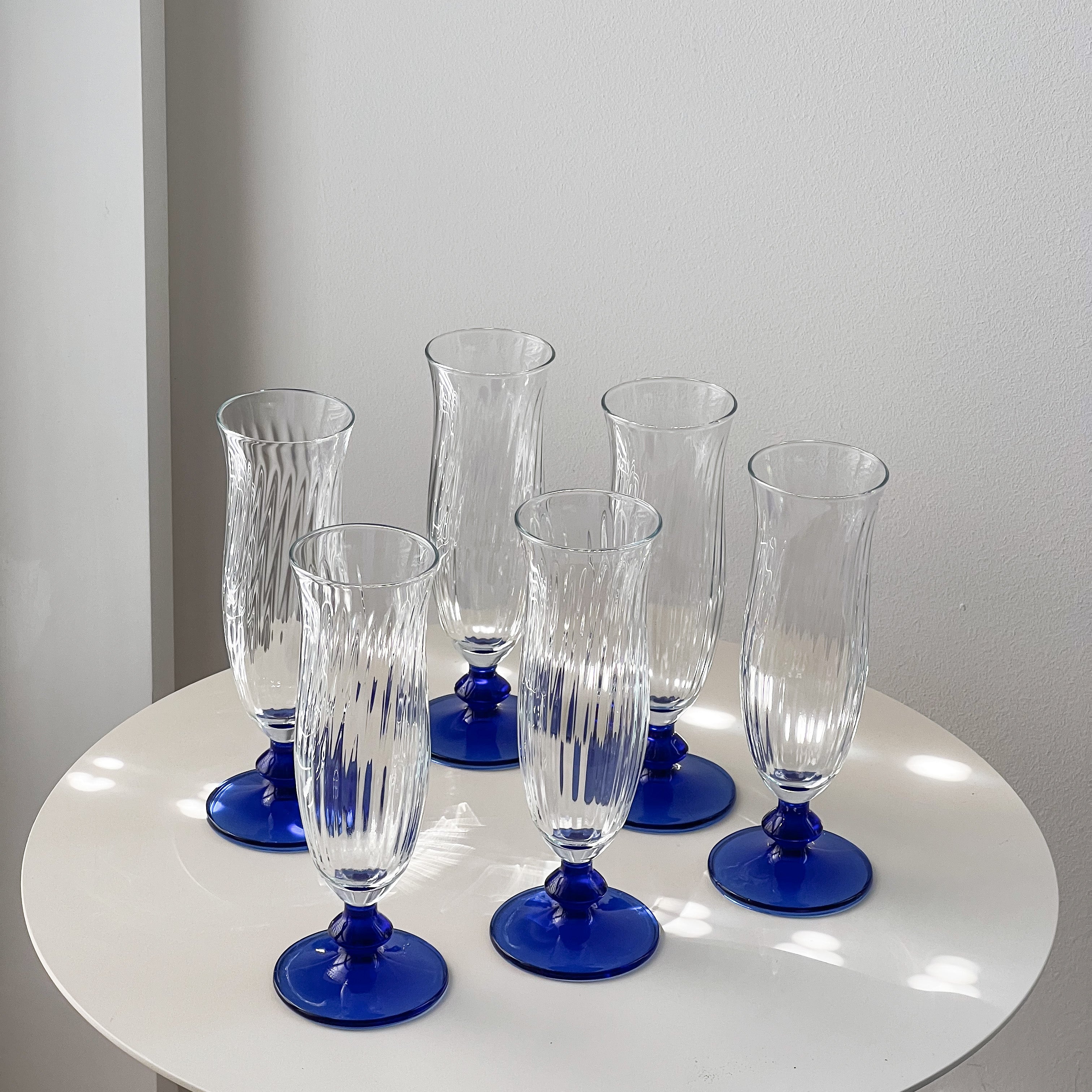 Cobalt Blue Champagne Flutes