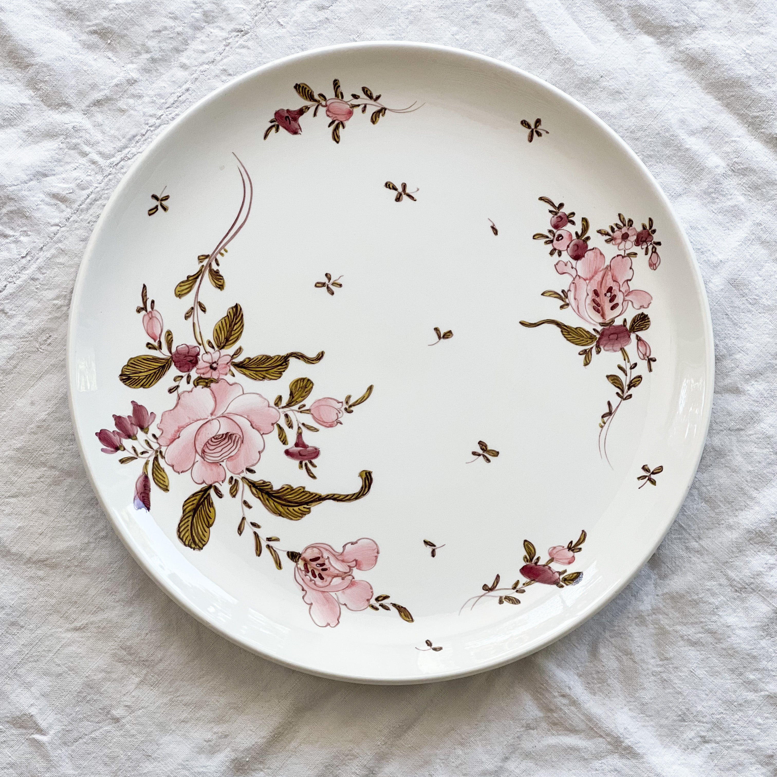 Pink Floral Serving Plate