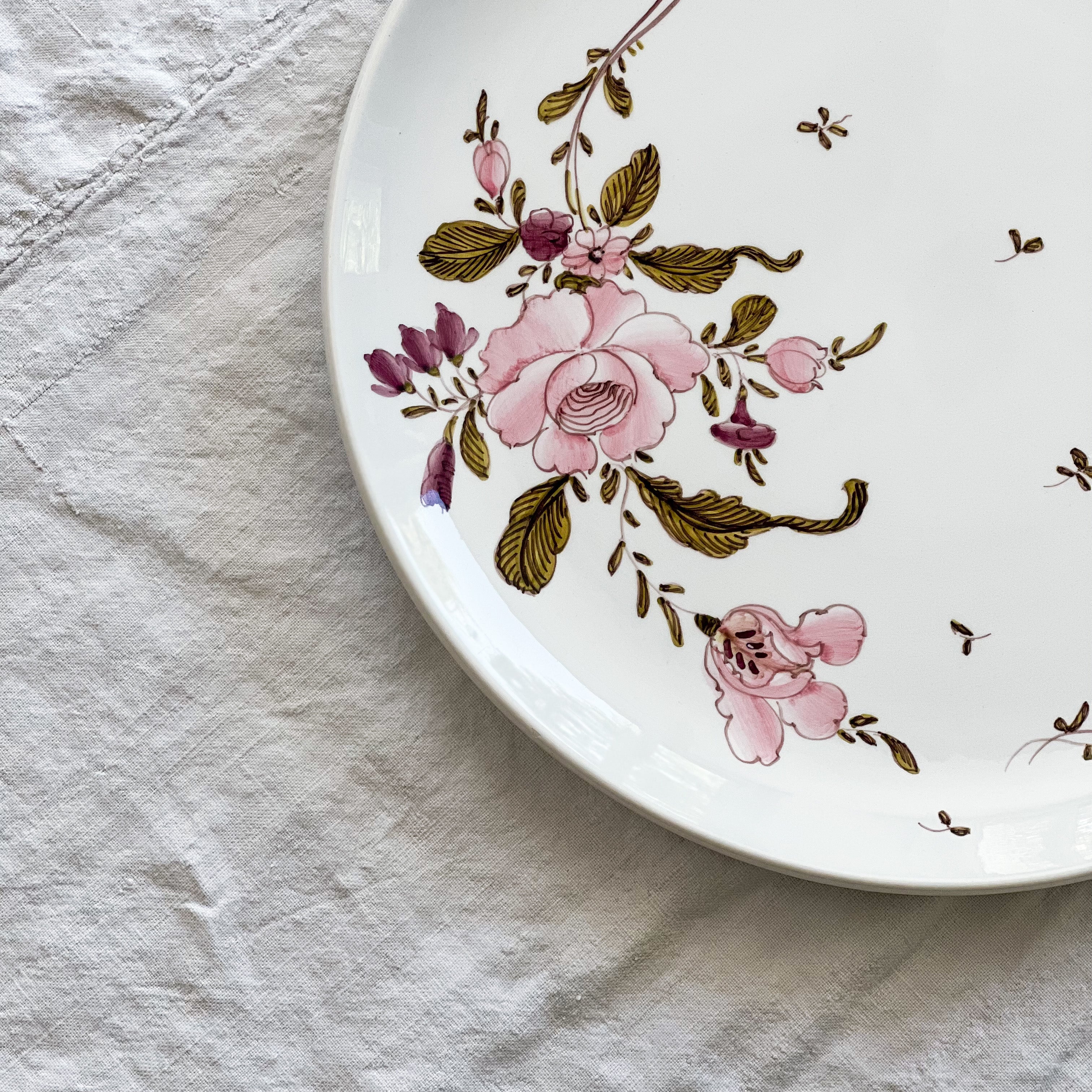 Pink Floral Serving Plate