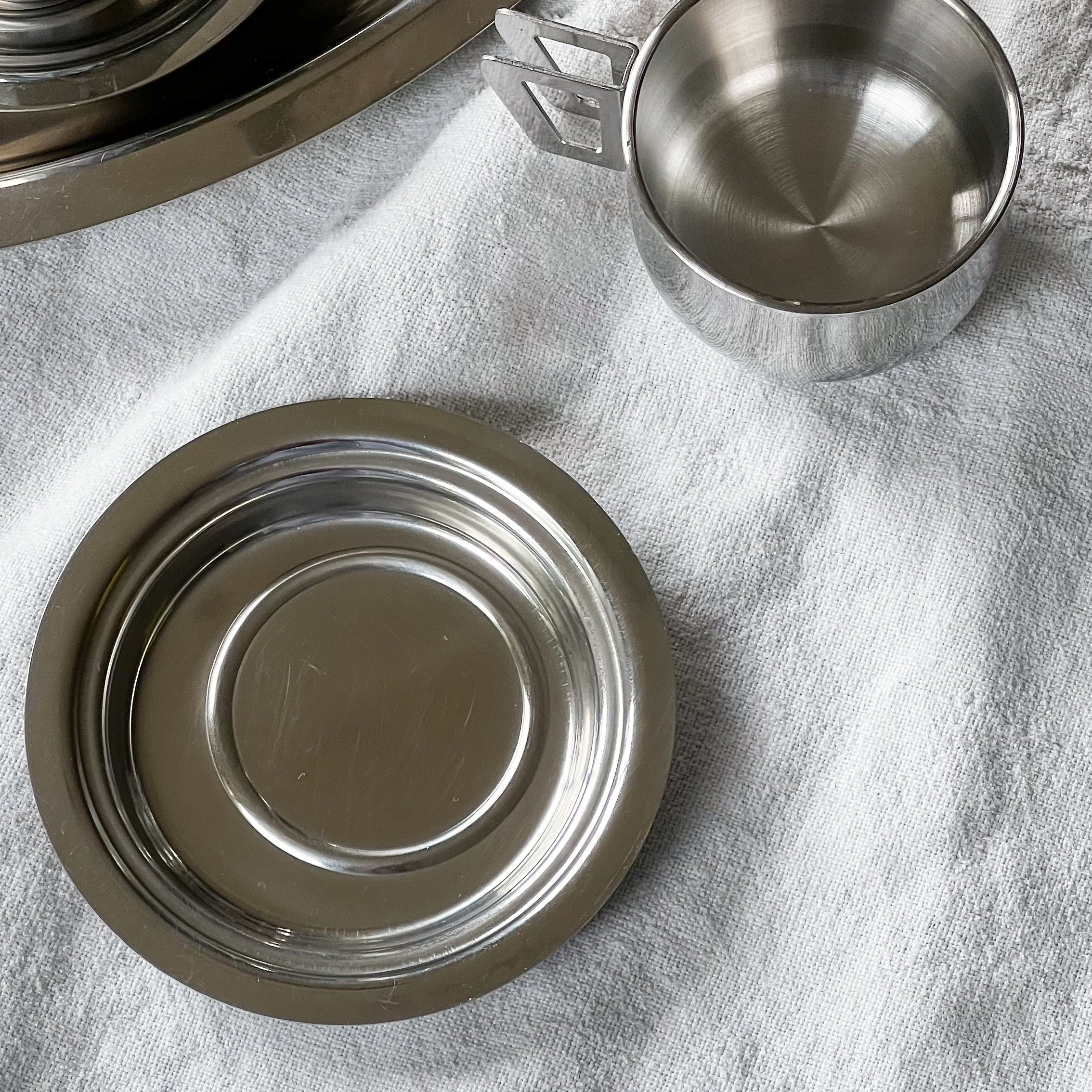 Stainless Steel Espresso Set with Tray