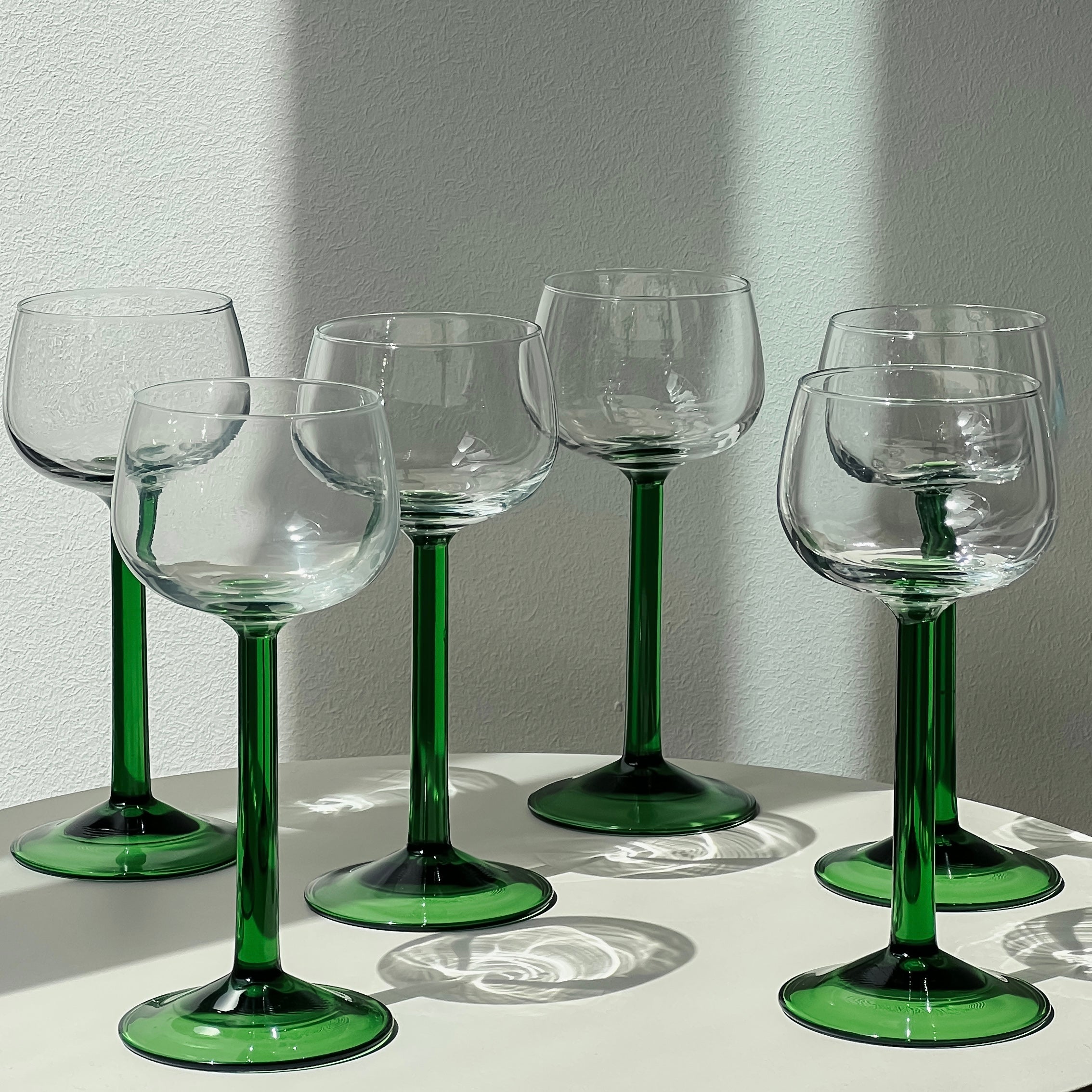 Luminarc Green Stem Wine Glasses