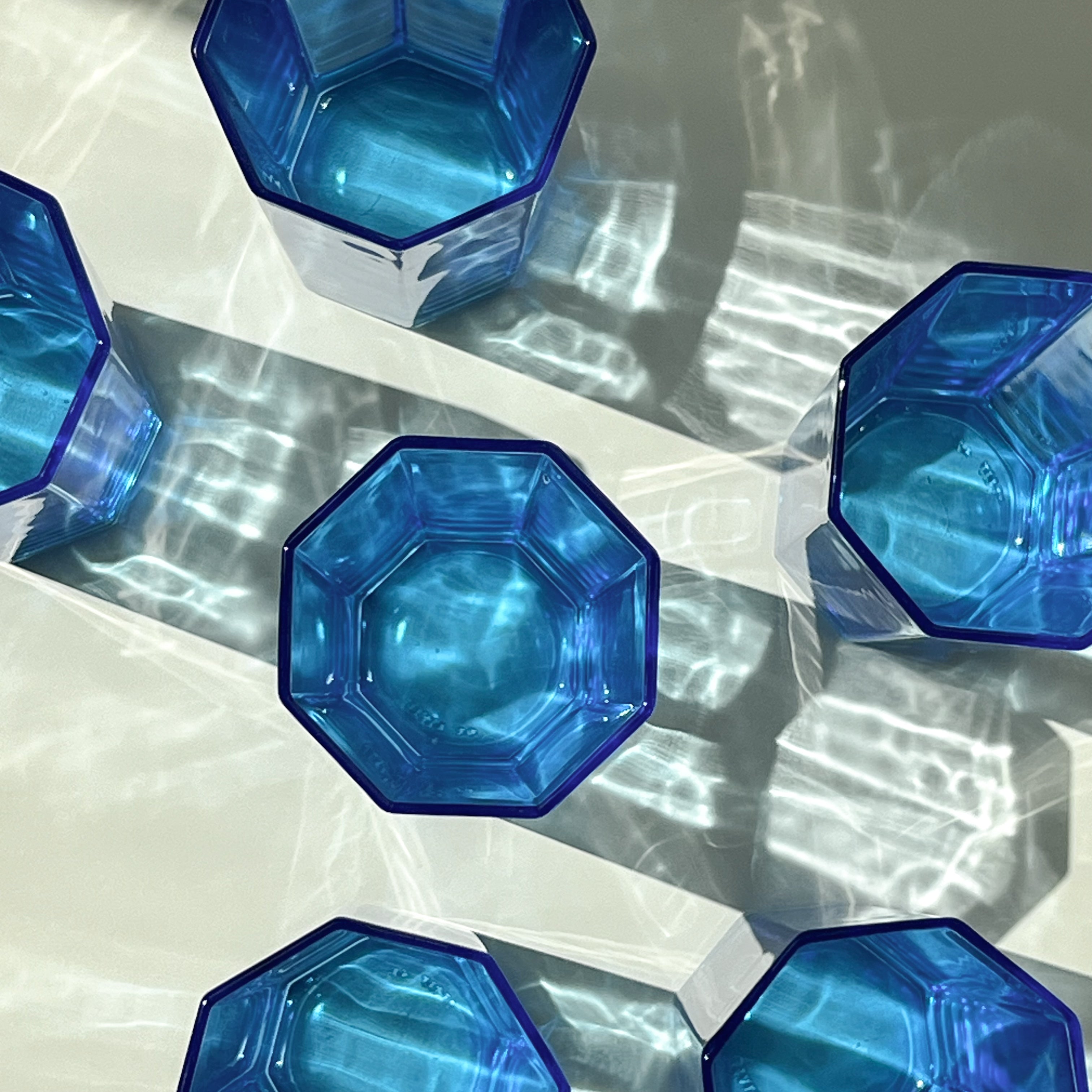 Blue Octagon Glasses (11x)