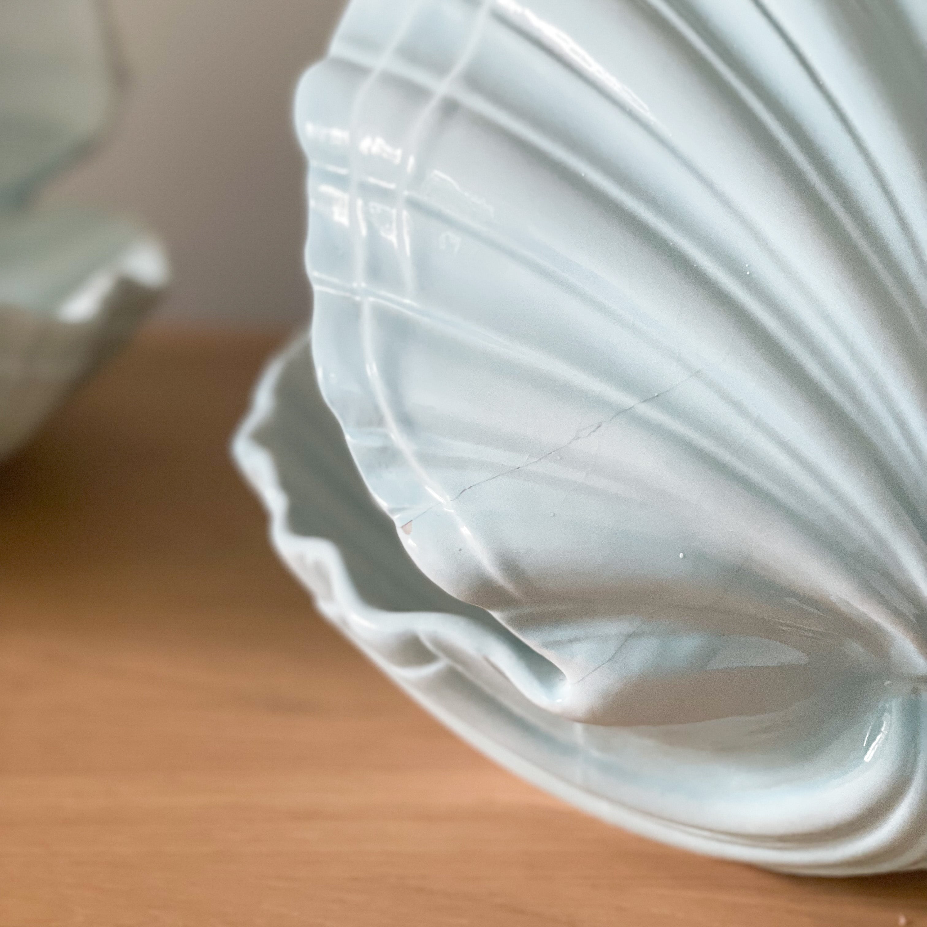 Pale Blue Clamshell Lamp