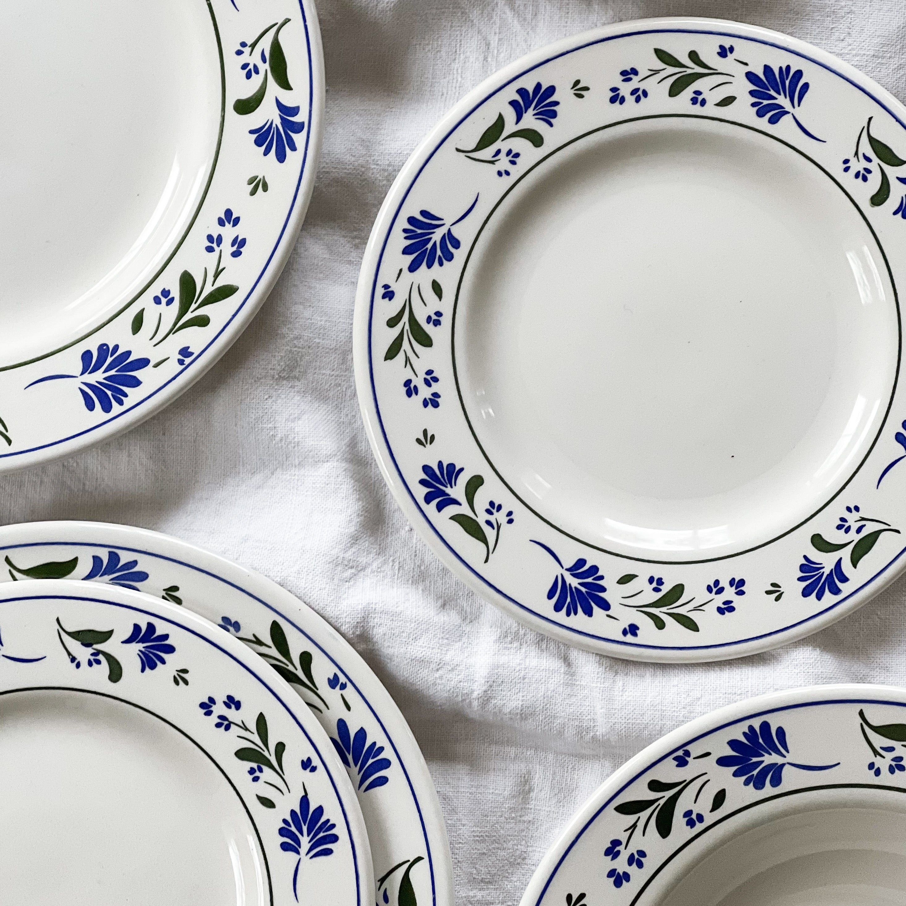 Blue and Green Floral Plates