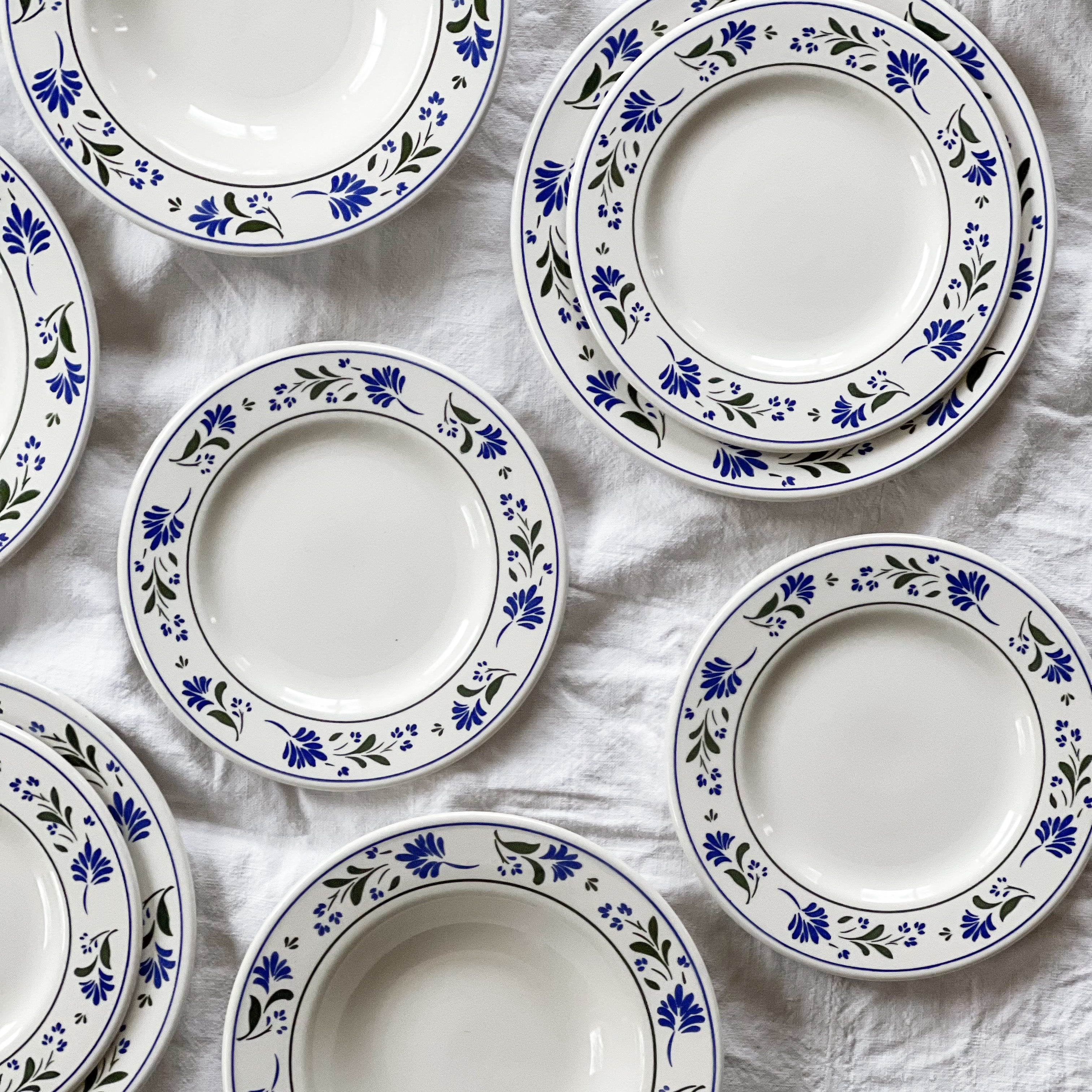 Blue and Green Floral Plates