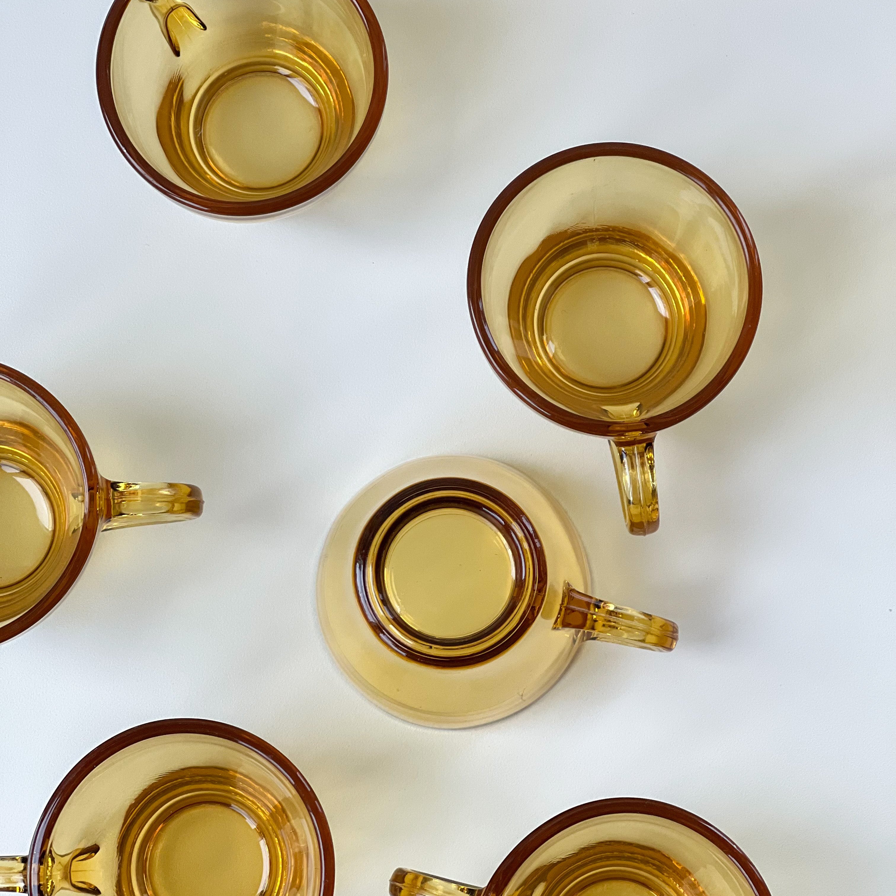 Amber Glass Espresso Cups