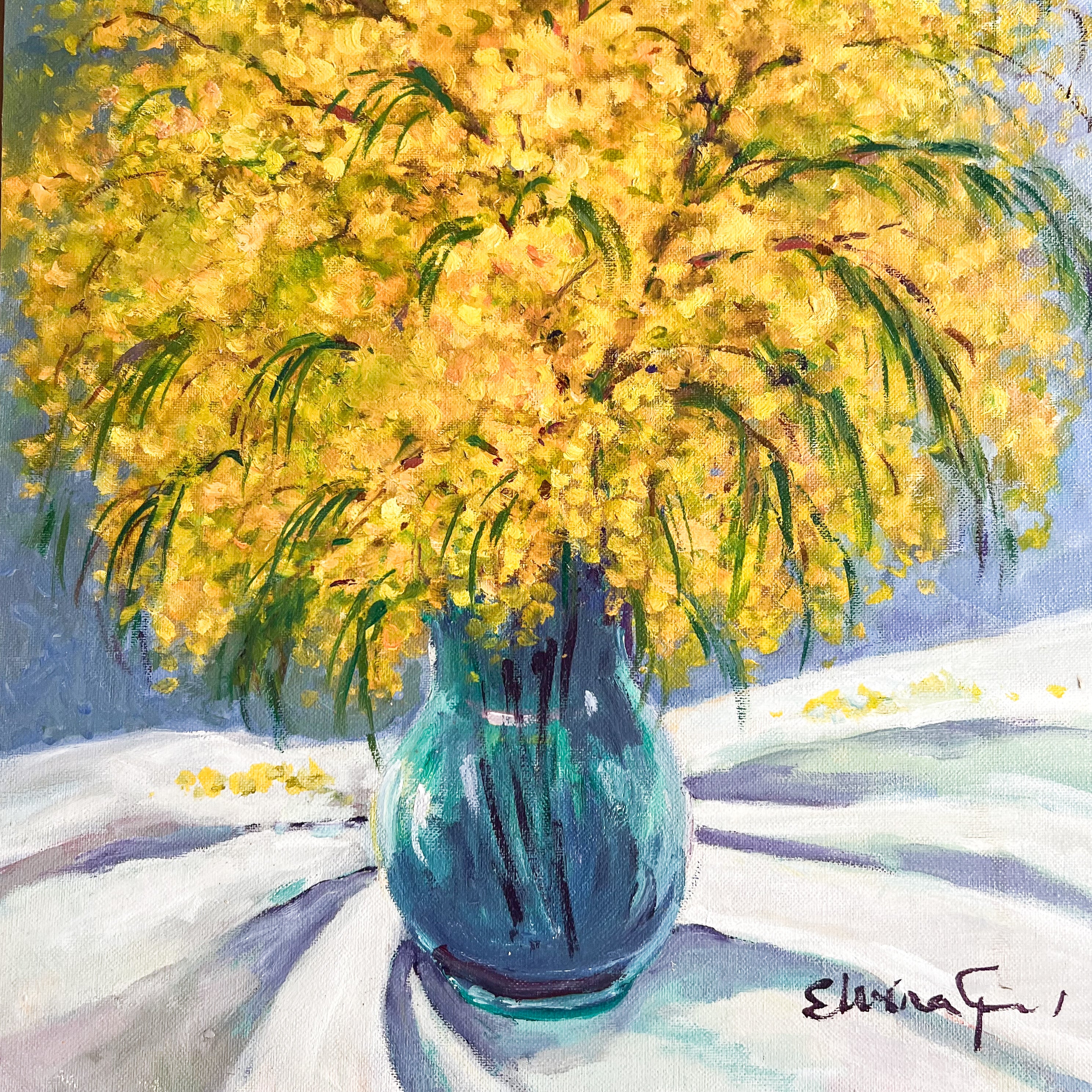 Yellow and Blue Floral
