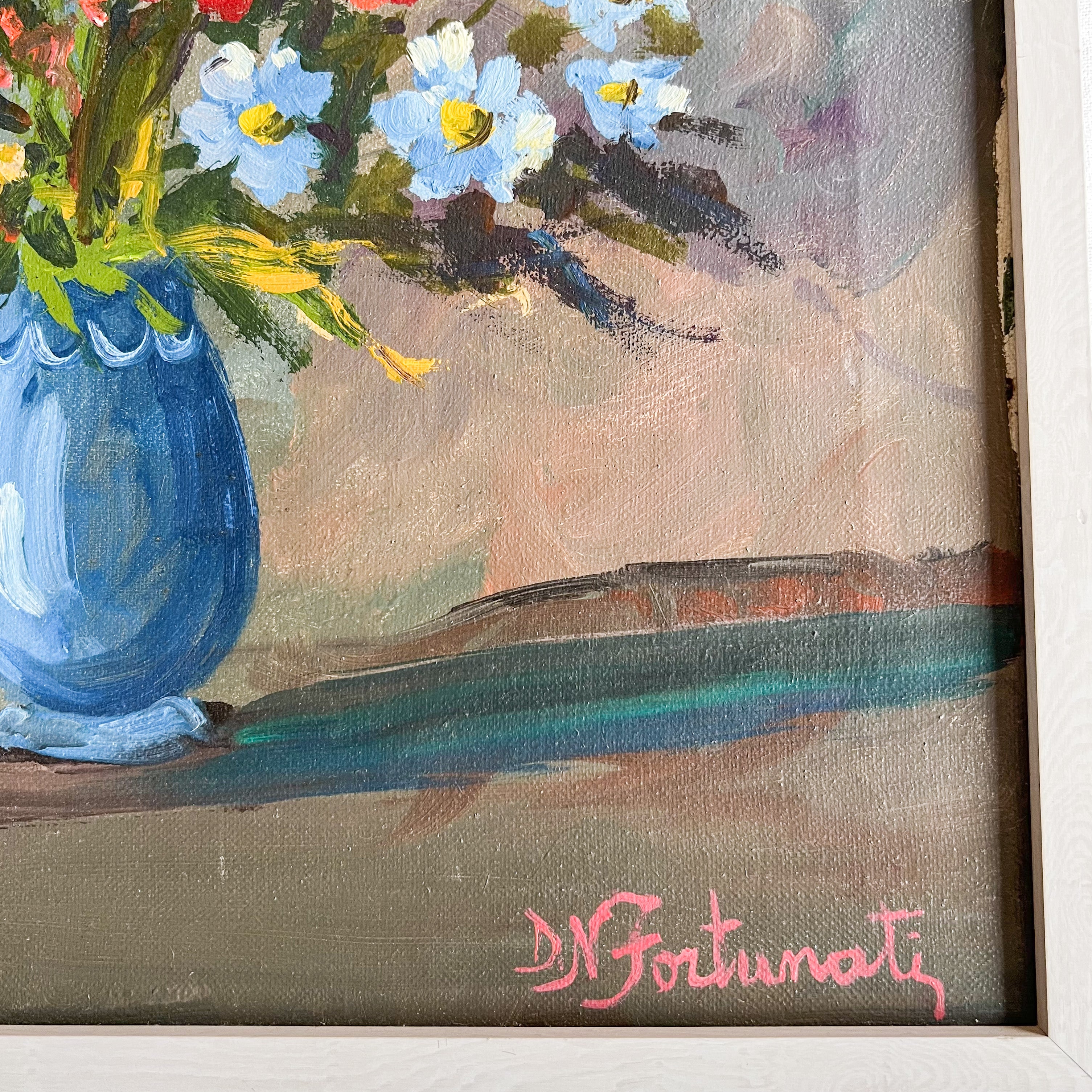 Blue and Red Floral