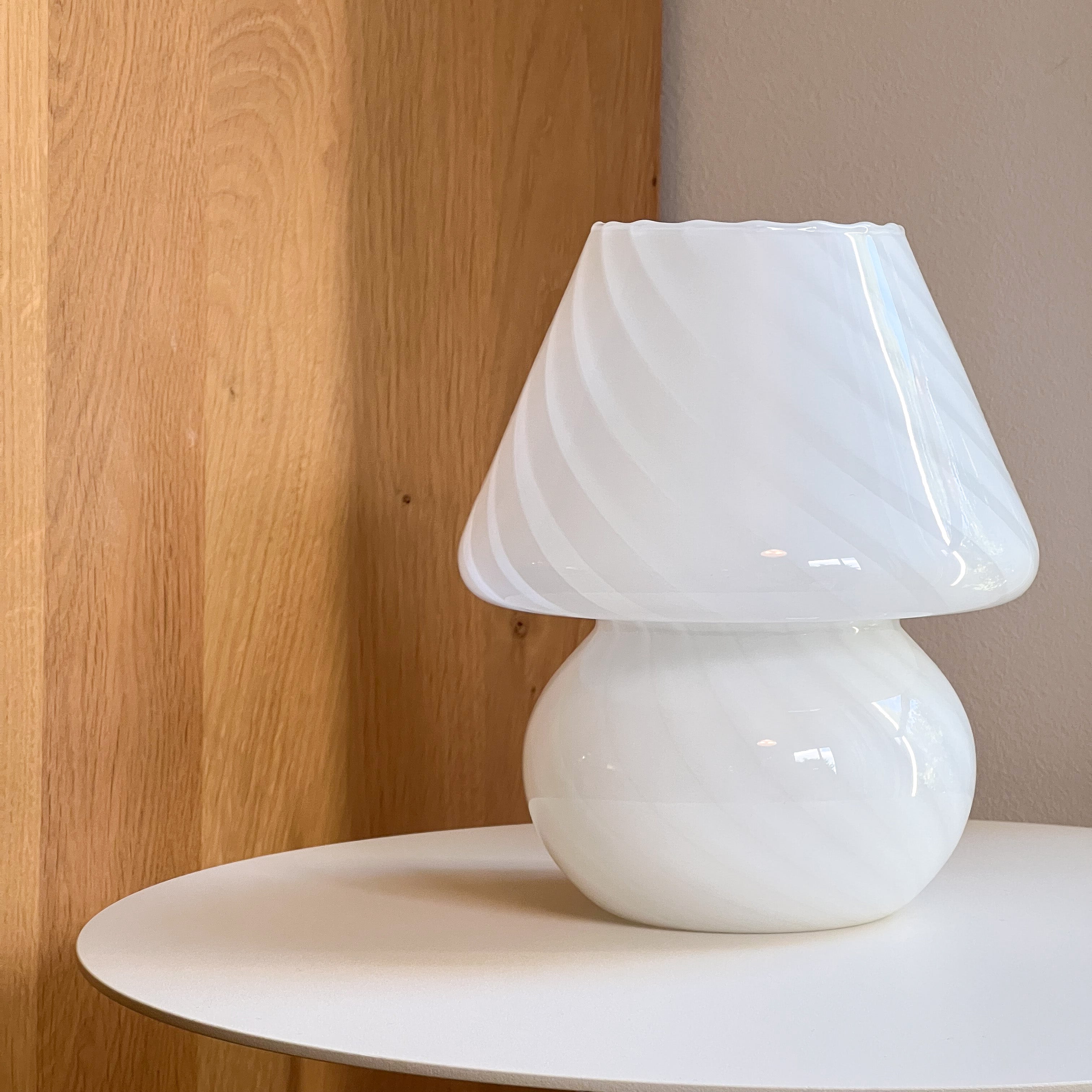 Mini White Murano Mushroom