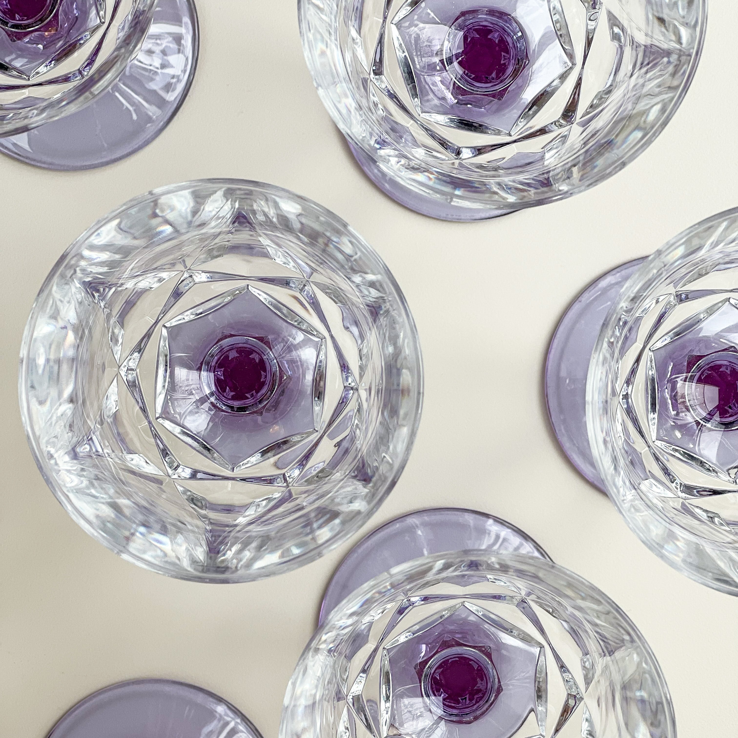 Lilac Stem Crystal Glasses