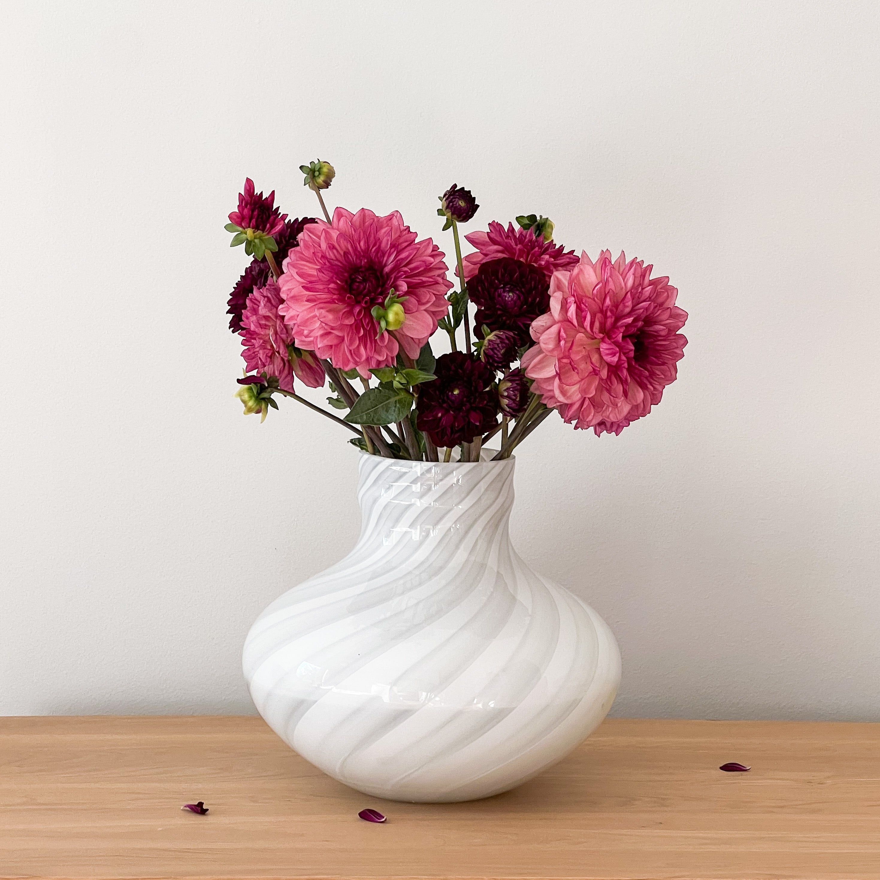 White Murano Swirl Vase