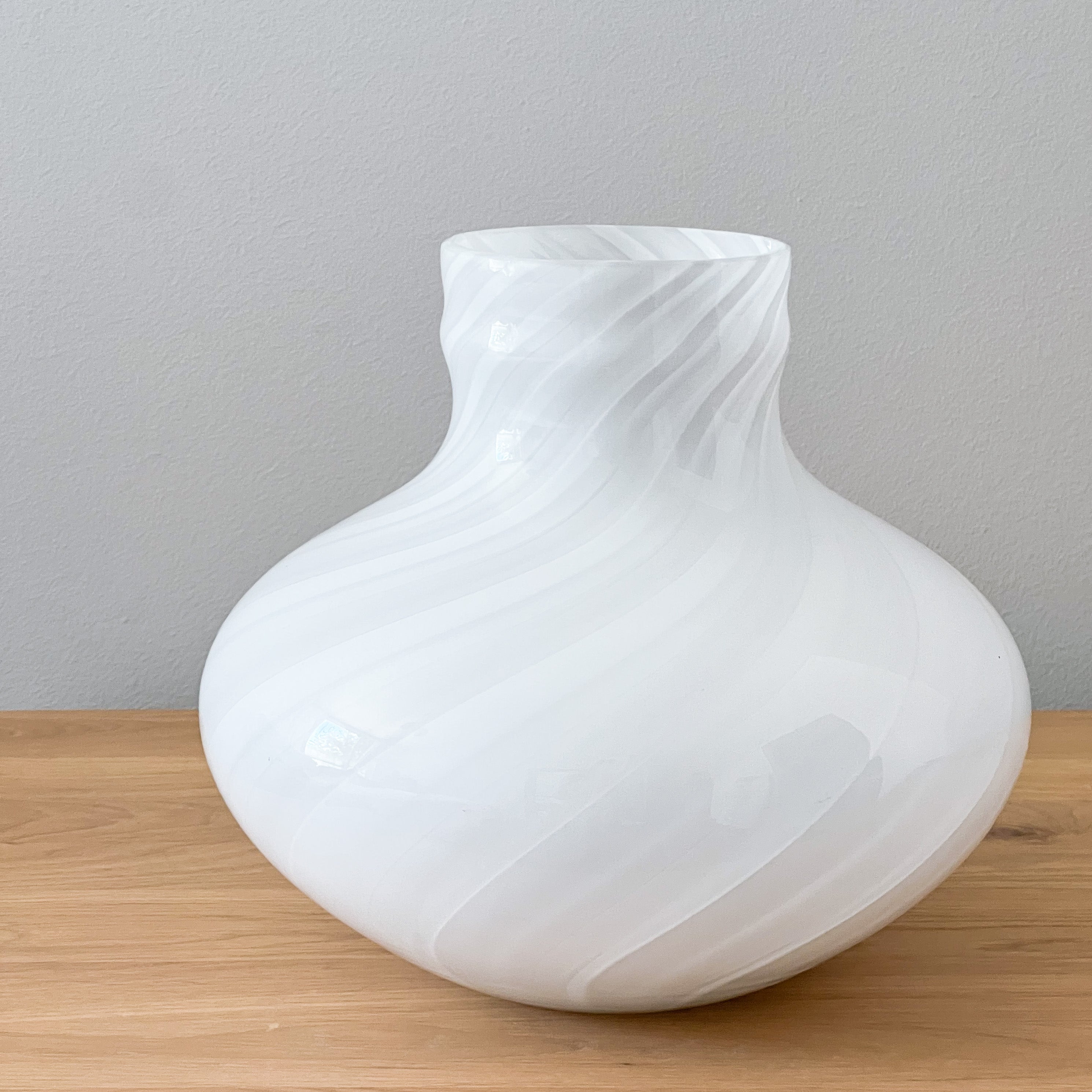 White Murano Swirl Vase