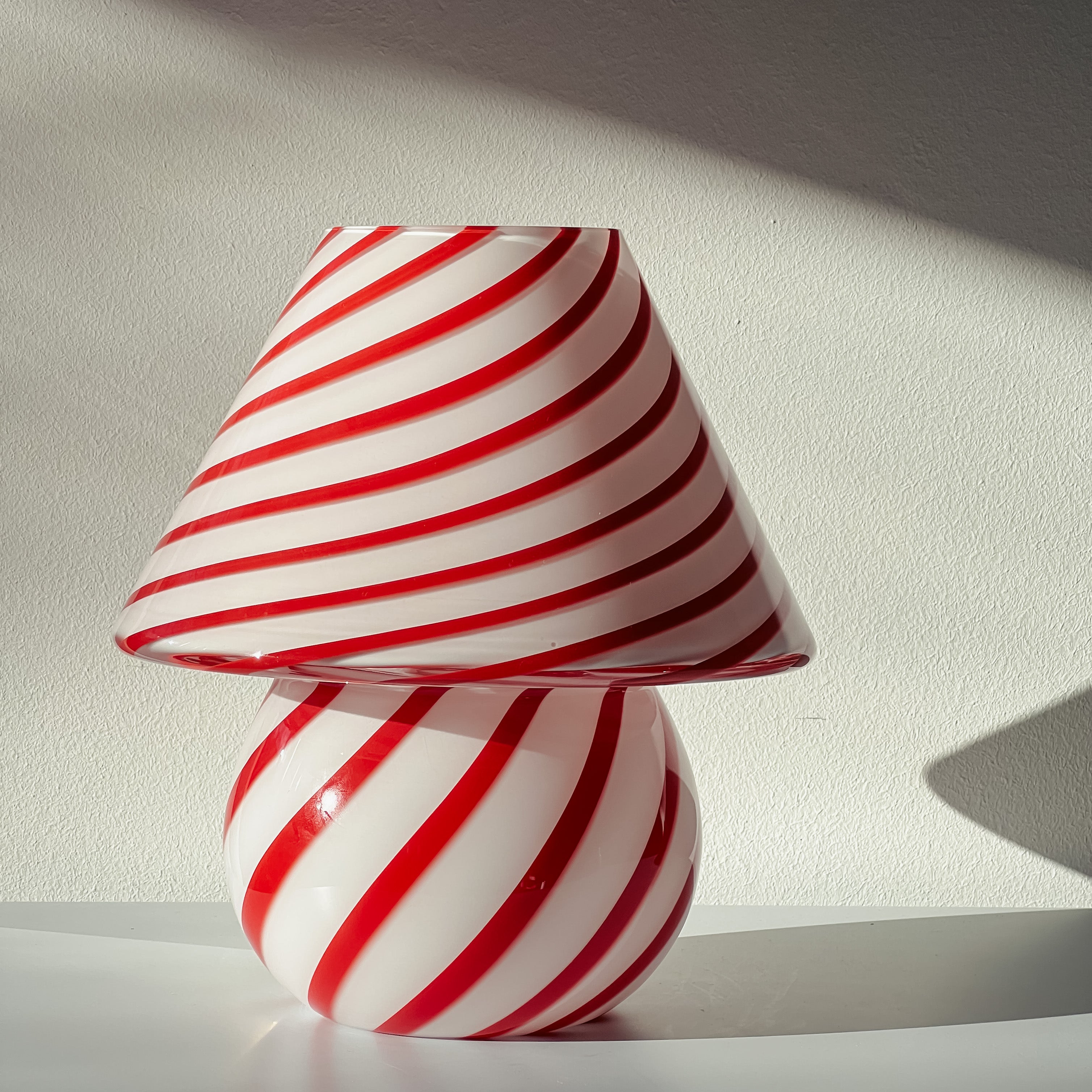 Red Swirly Mushroom Lamp