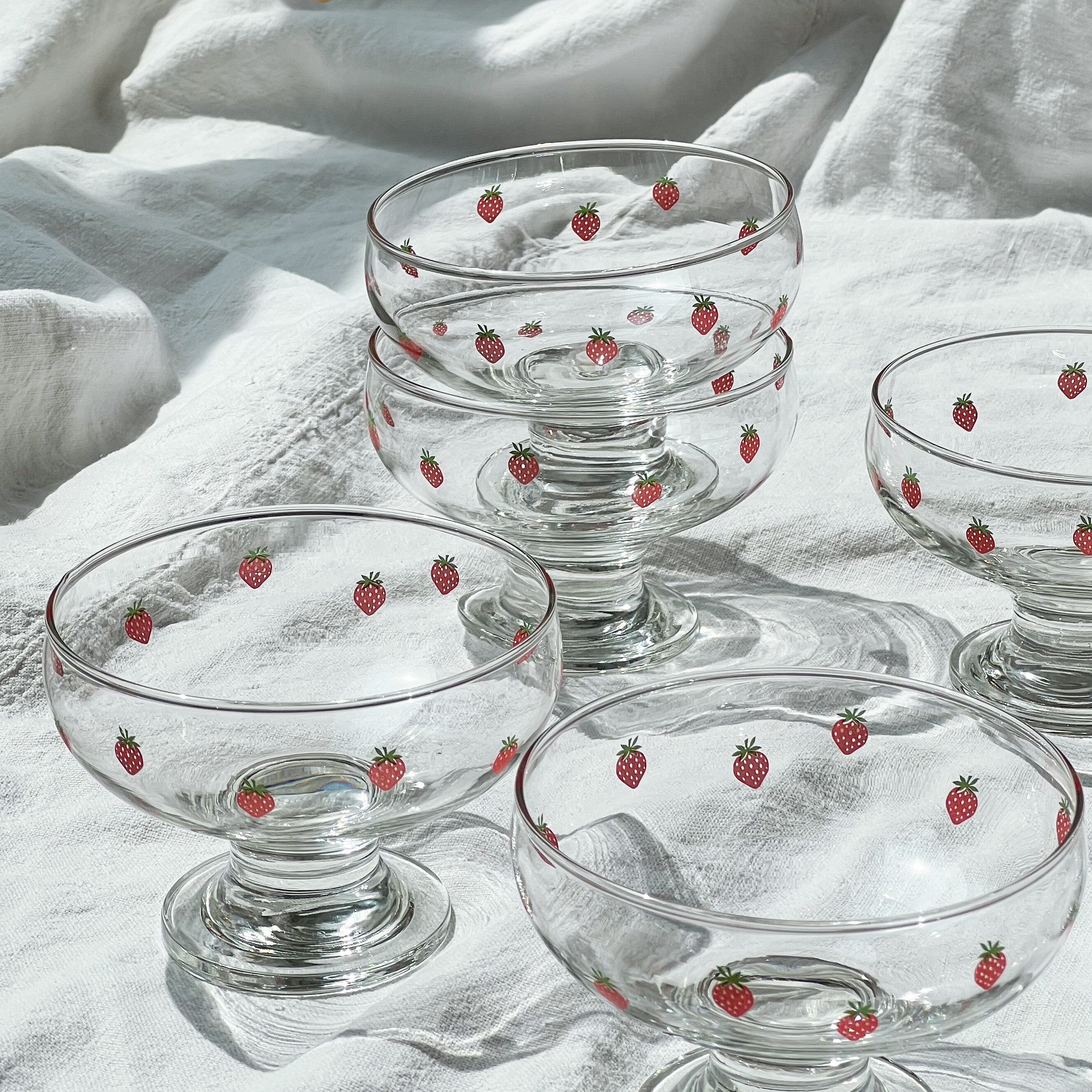Strawberry Glass Bowls