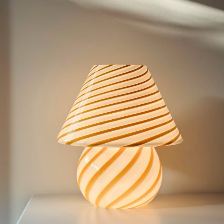 Ochre Swirly Mushroom Lamp