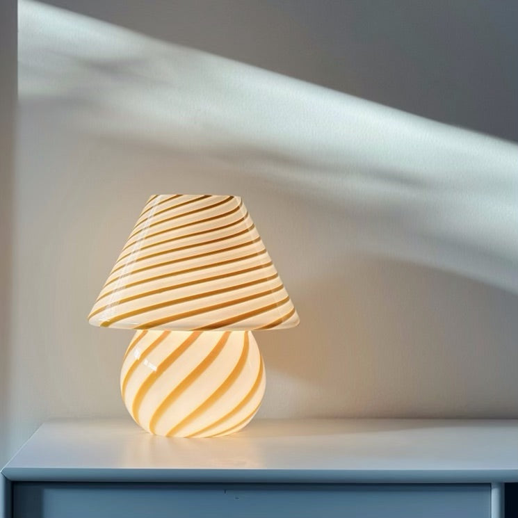 Ochre Swirly Mushroom Lamp