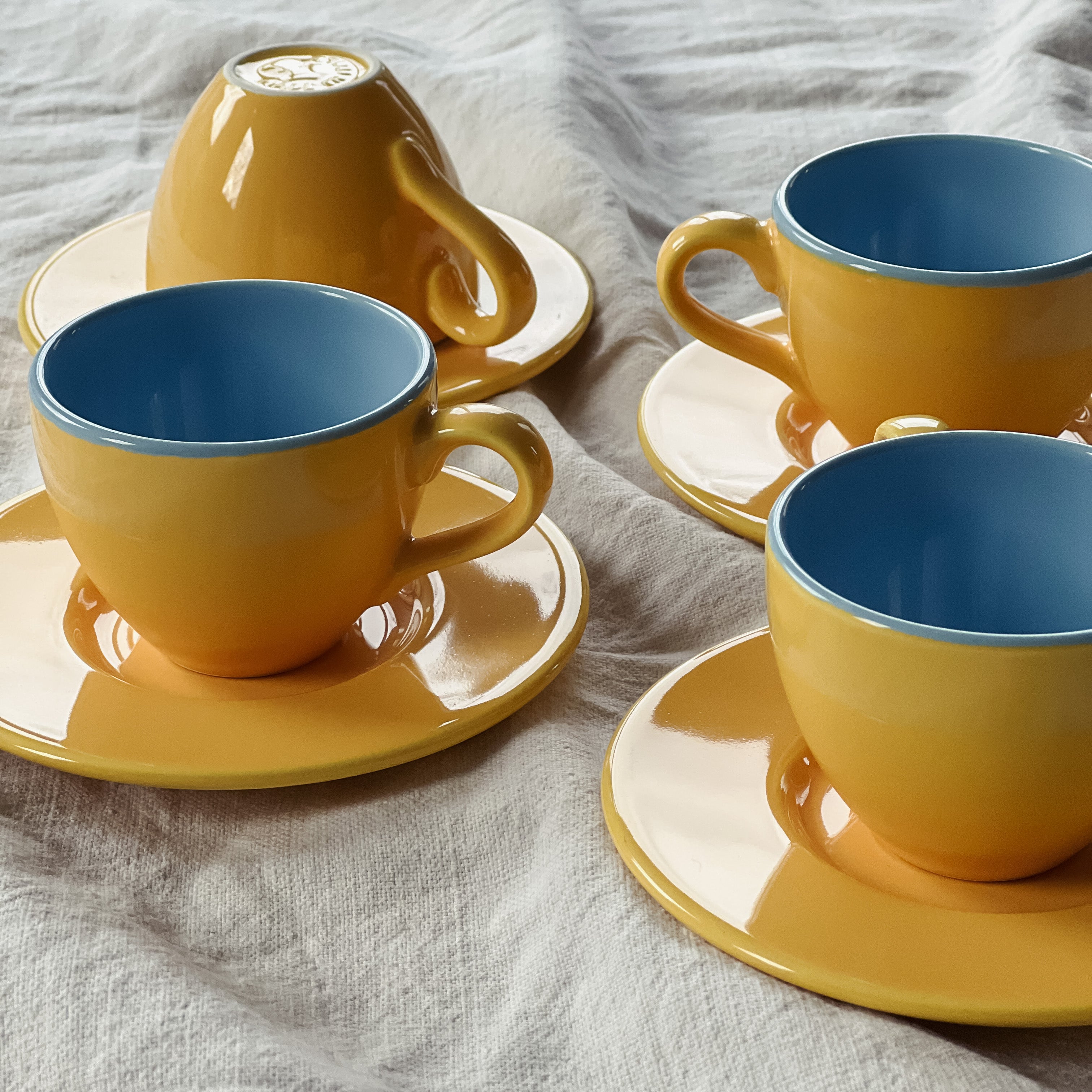 Yellow and Blue Espresso Set