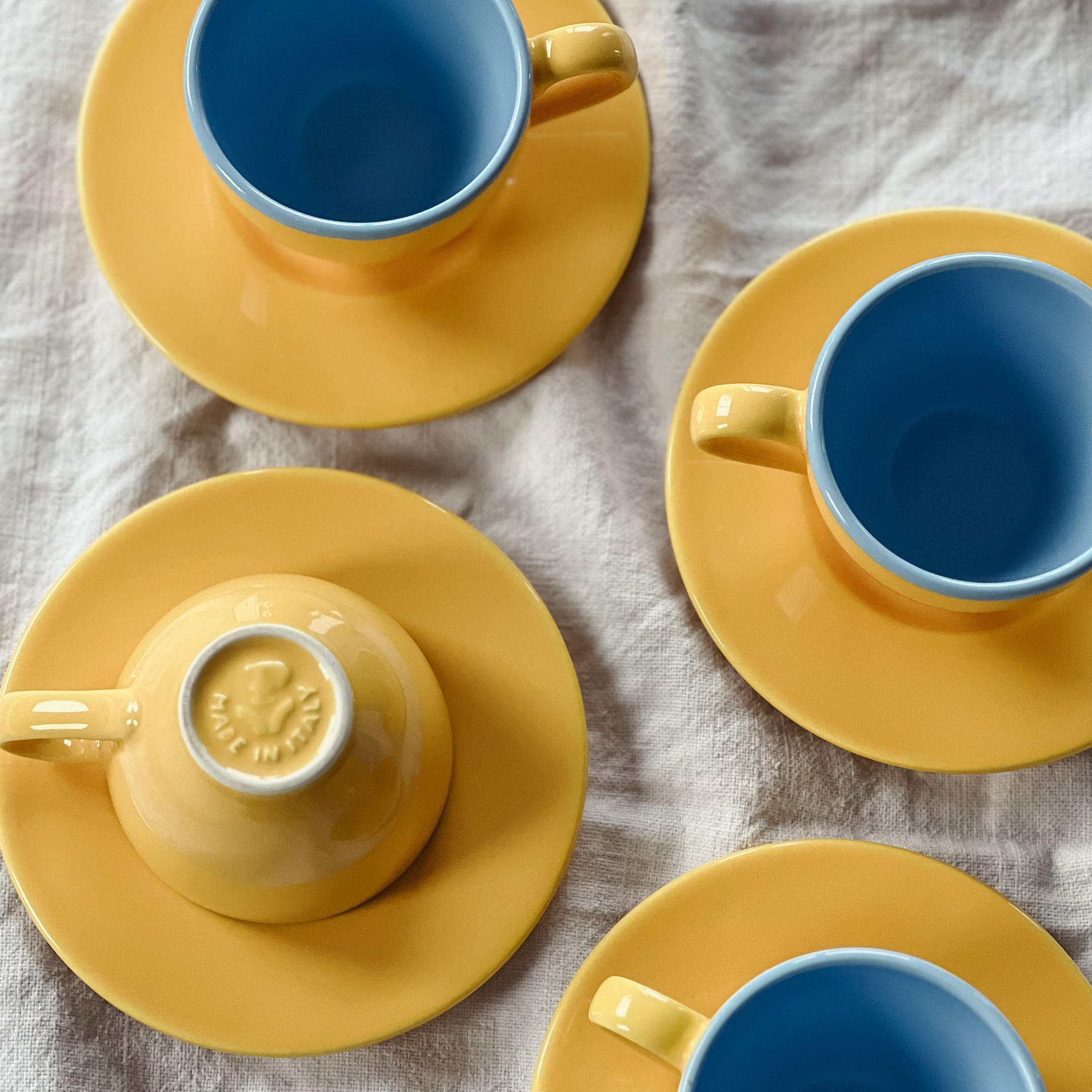 Yellow and Blue Espresso Set