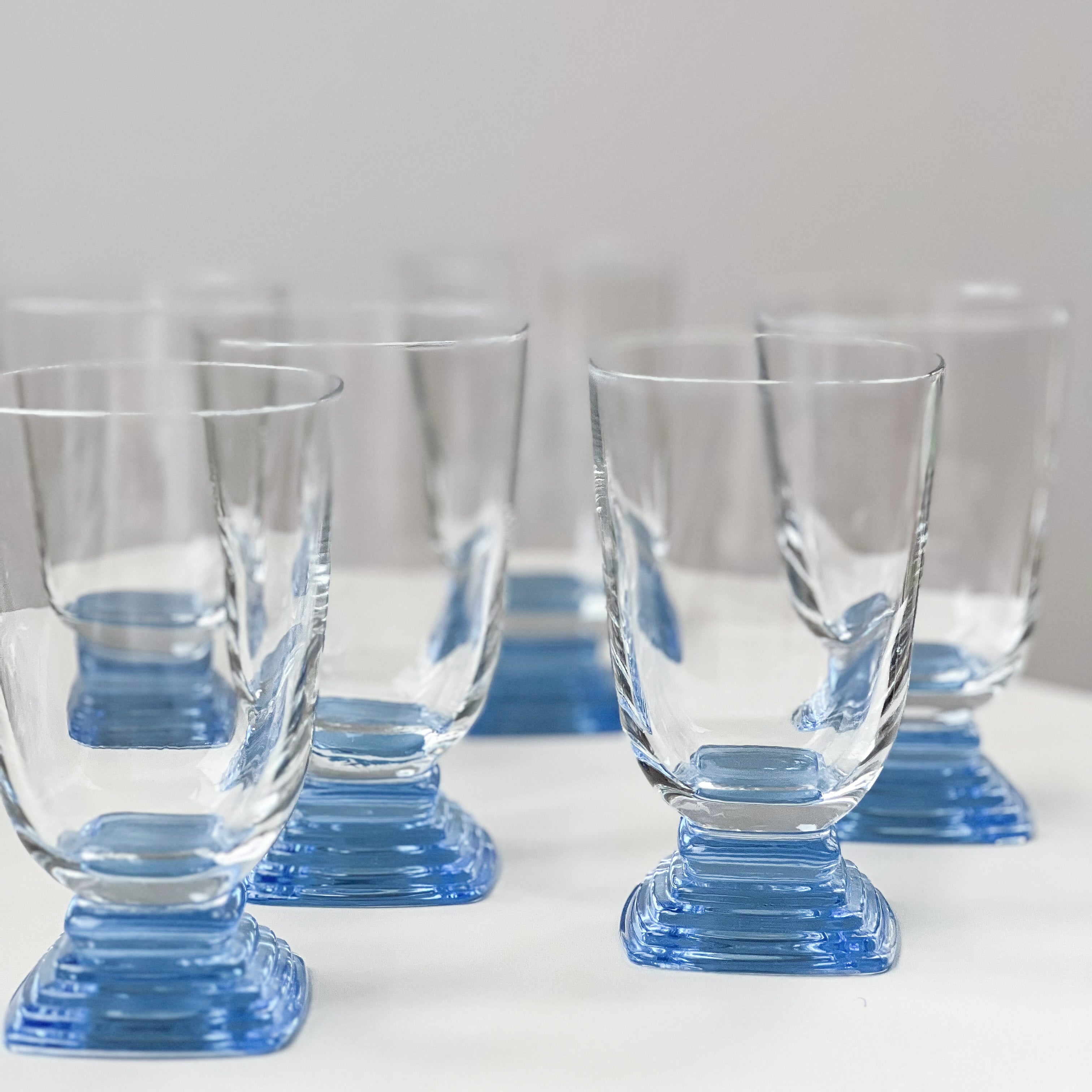 Vintage Blue Cocktail Glasses