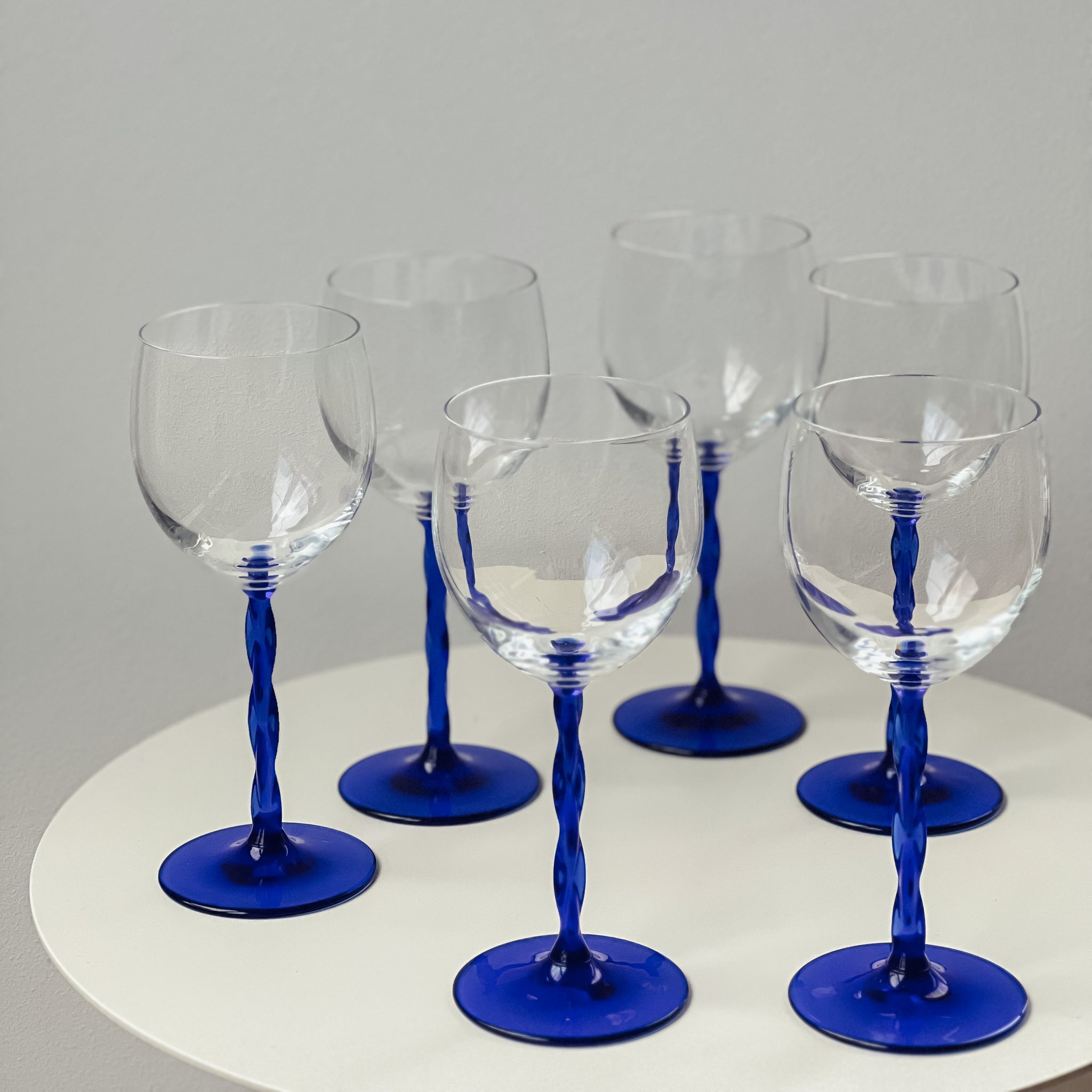 Blue Stem Wine Glasses