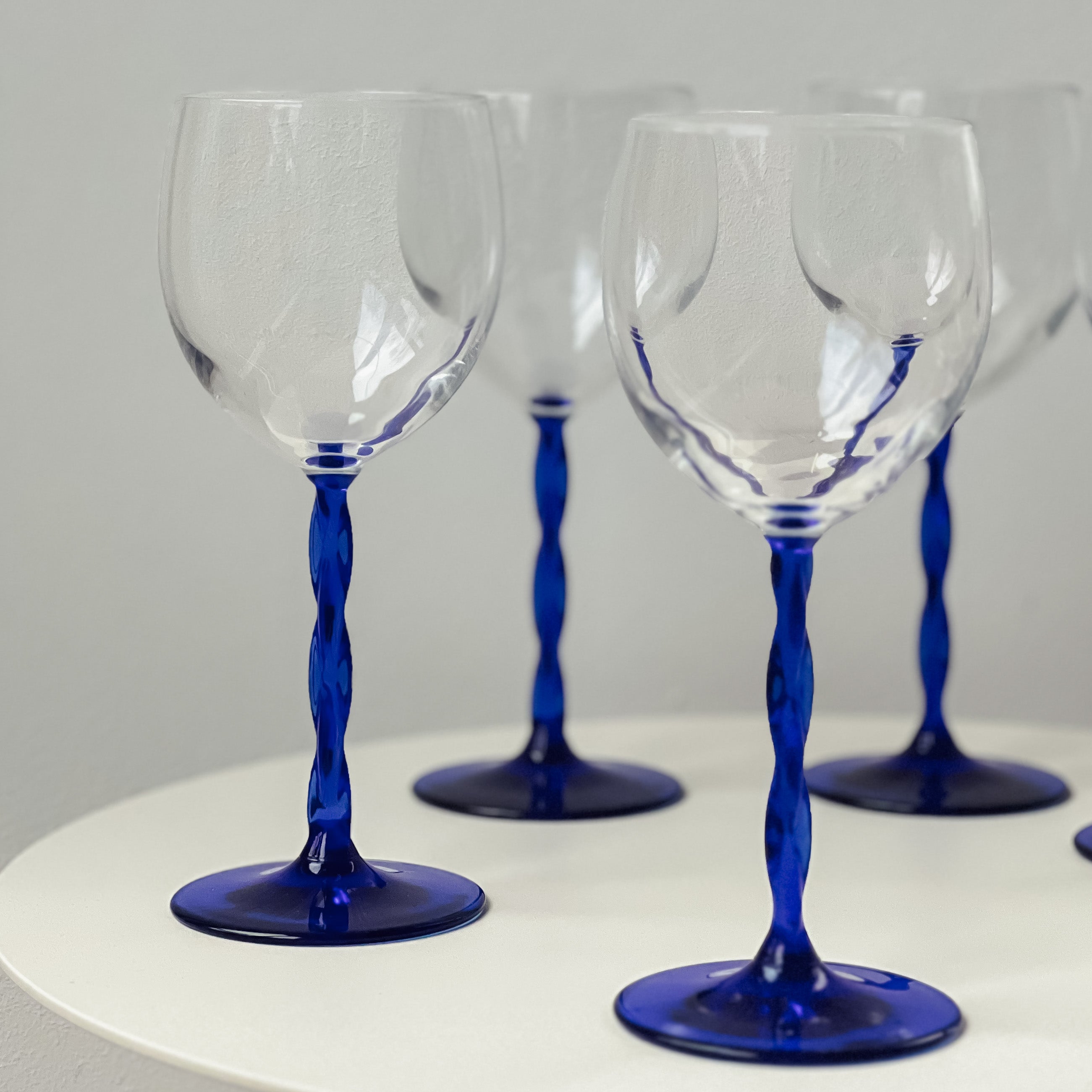 Blue Stem Wine Glasses