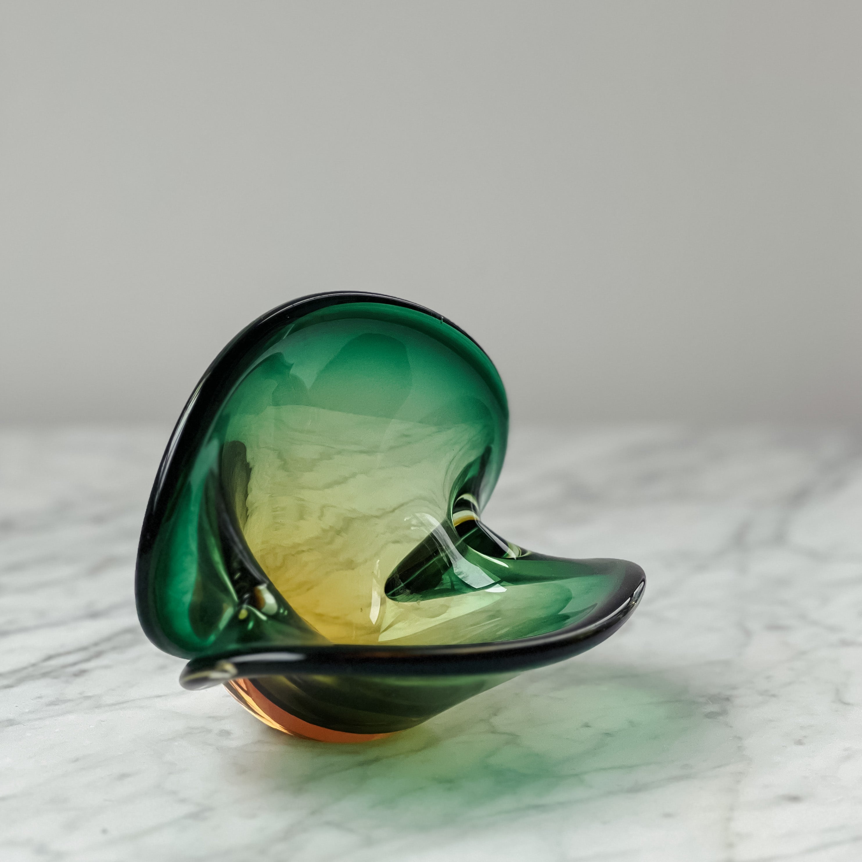 Green and Yellow Murano Shell