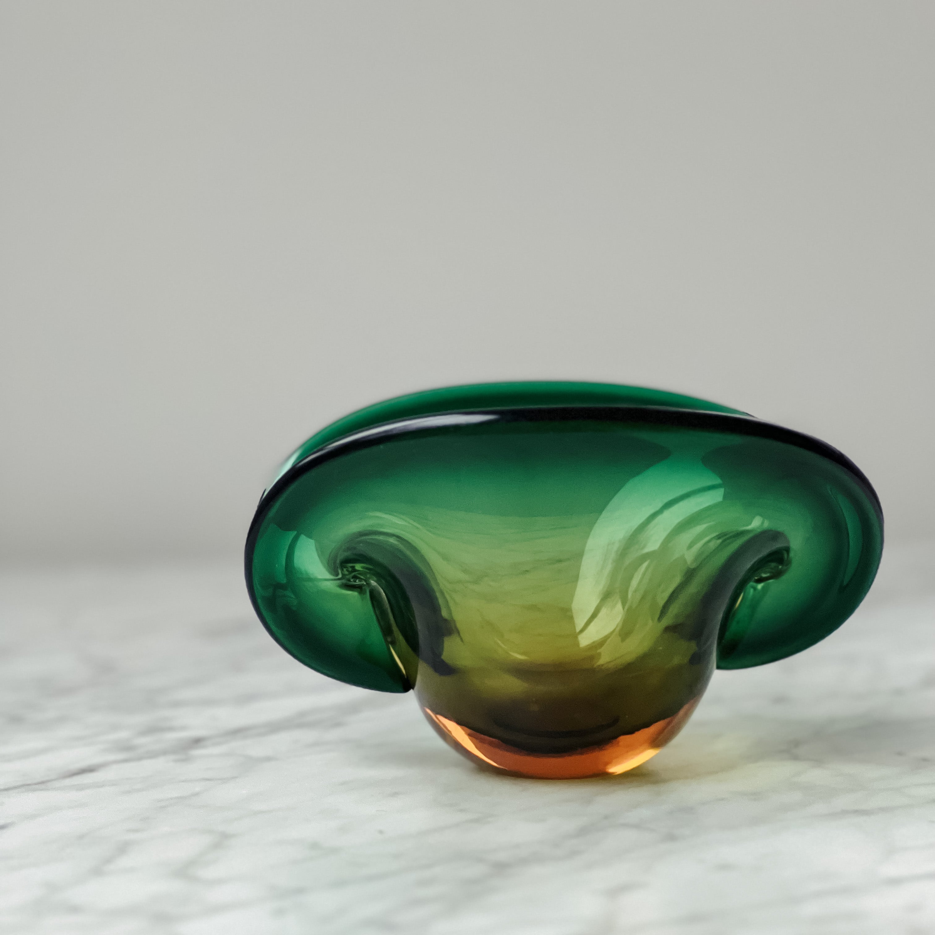 Green and Yellow Murano Shell
