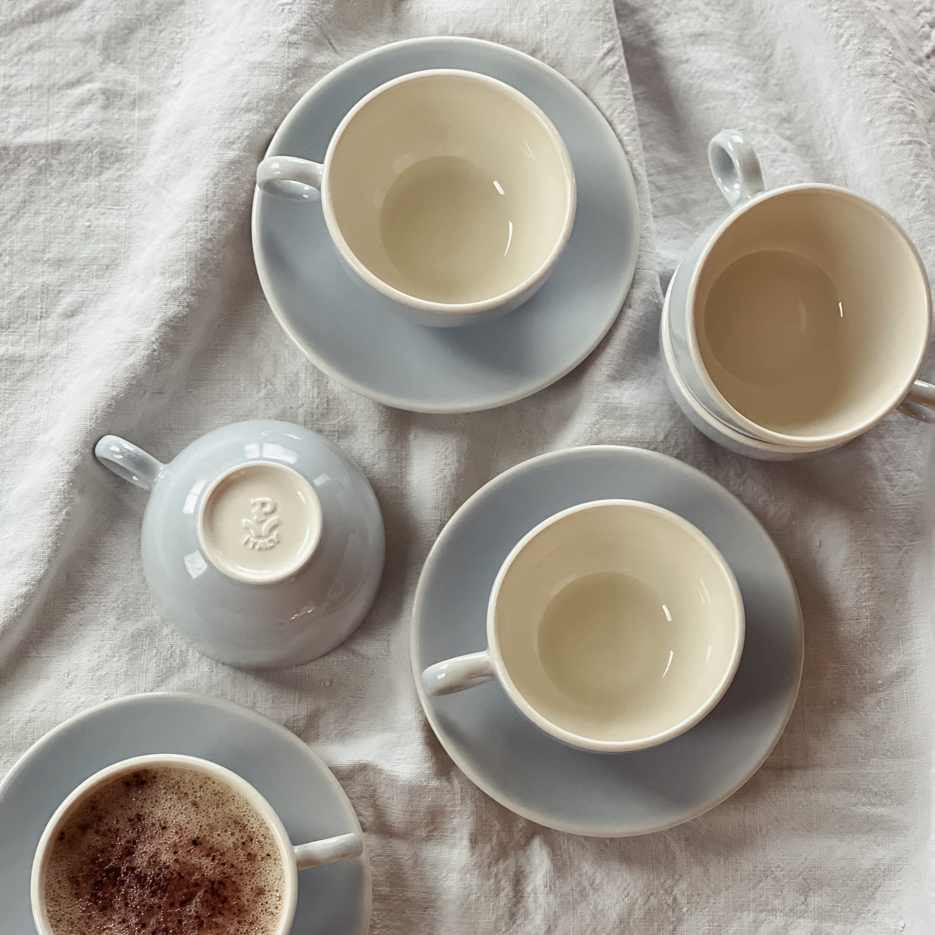 Pale Blue Pagnossin Cappuccino Cups