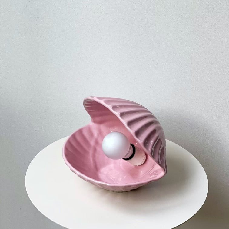 Pink Clamshell Lamp