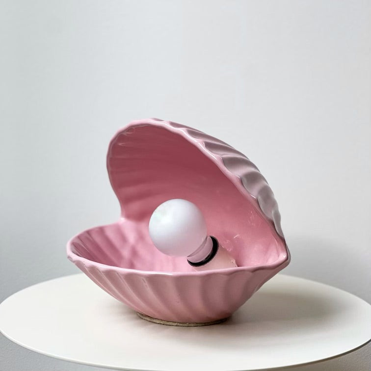 Pink Clamshell Lamp