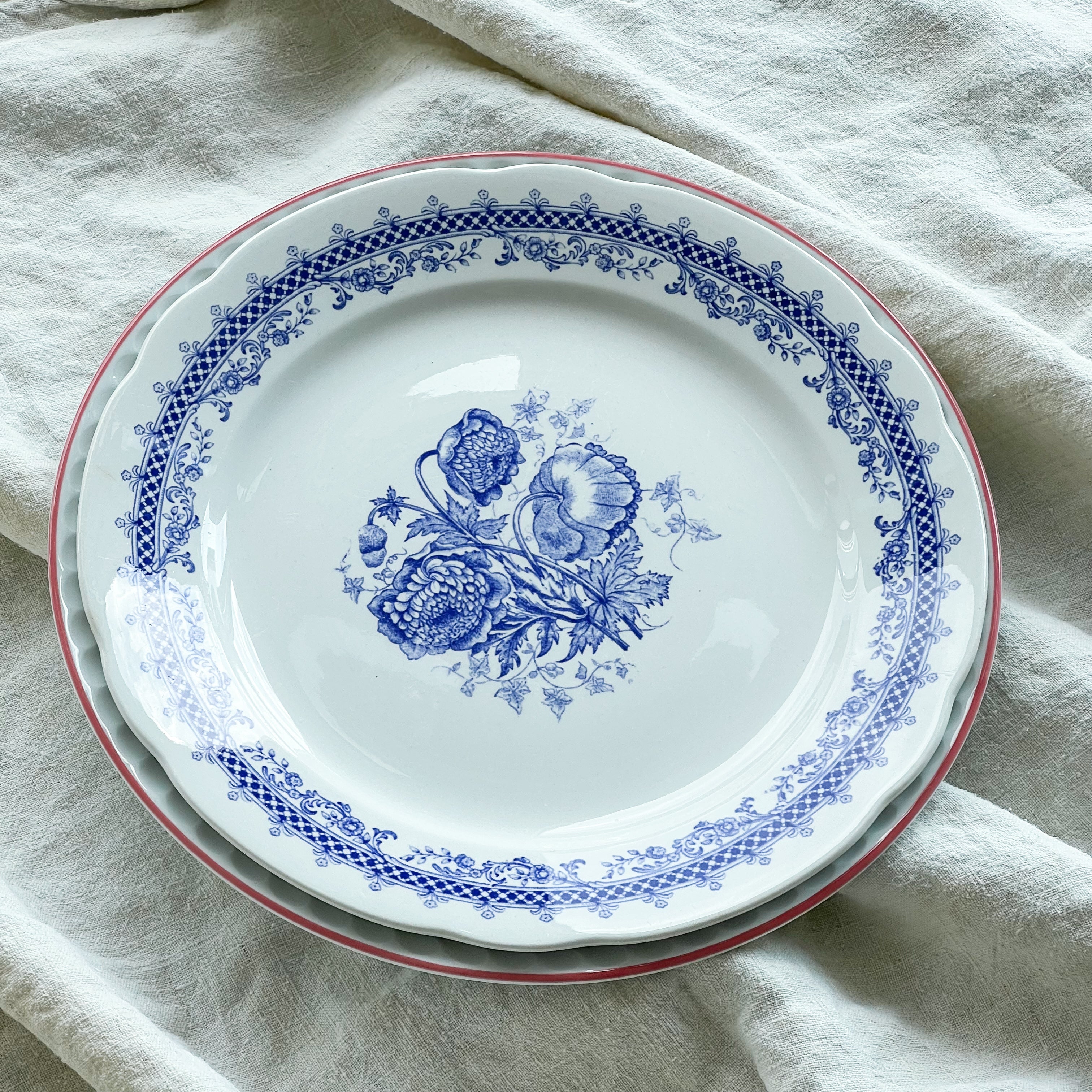 Blue Floral Serving Plate