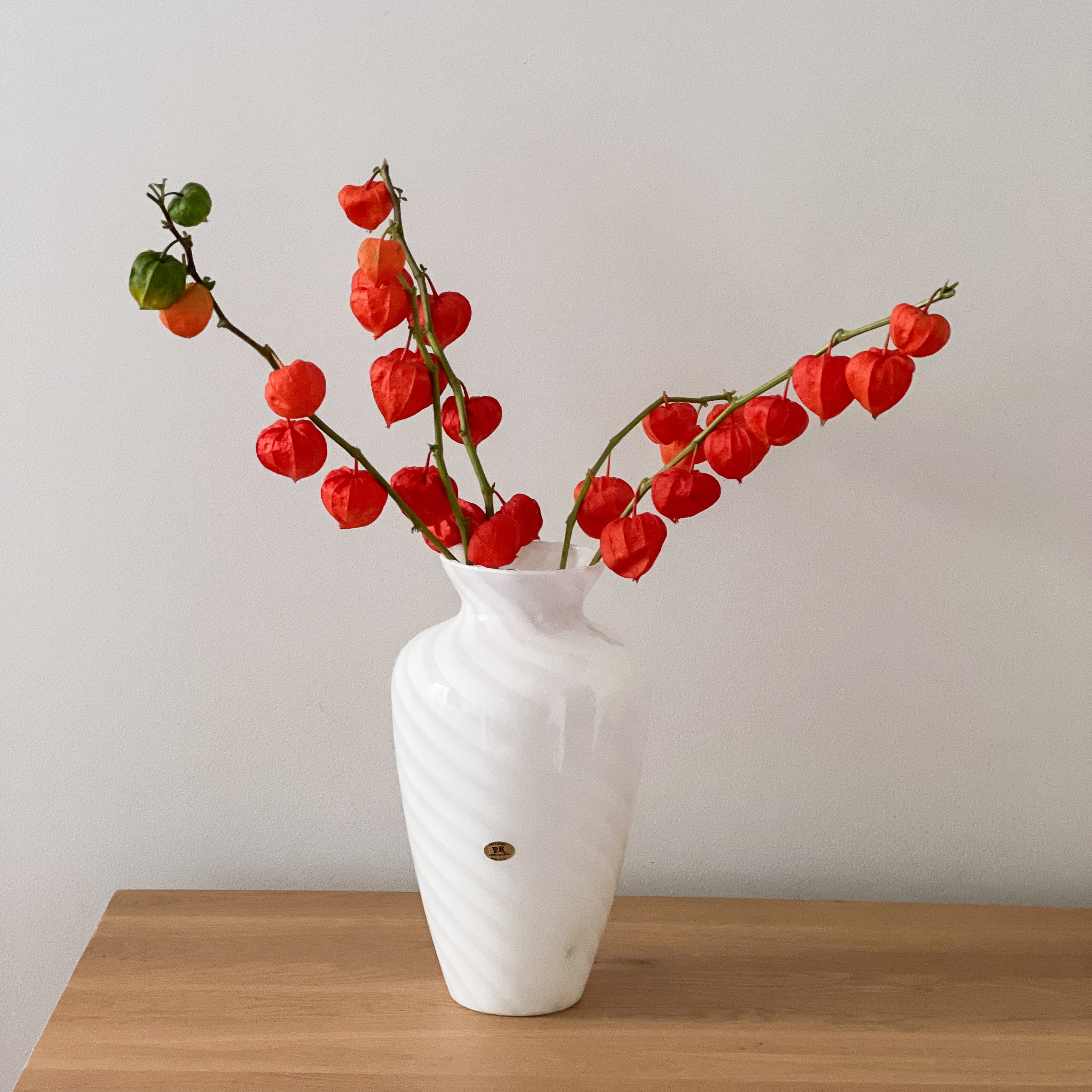 White Murano Swirl Vase