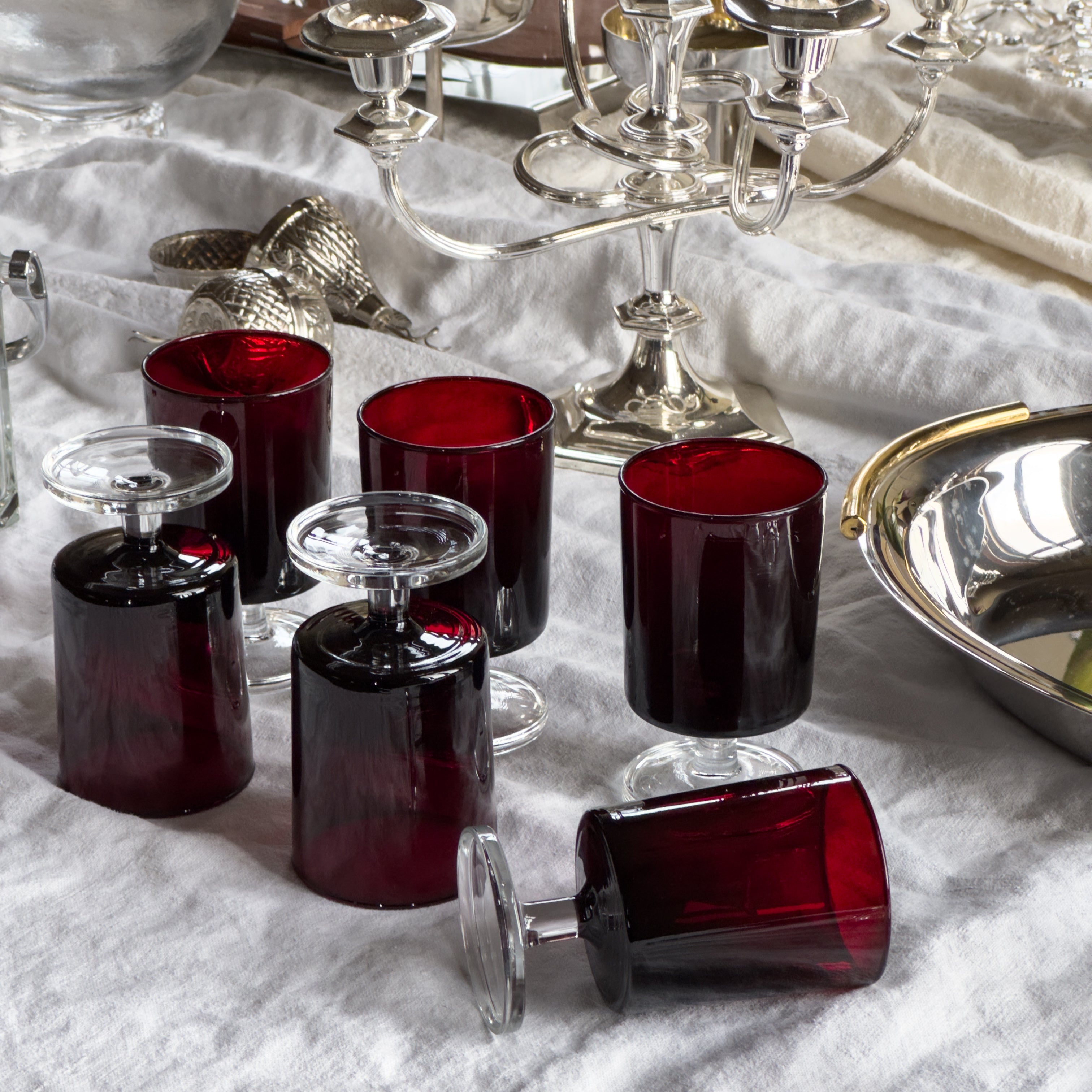 French Ruby Red Glasses