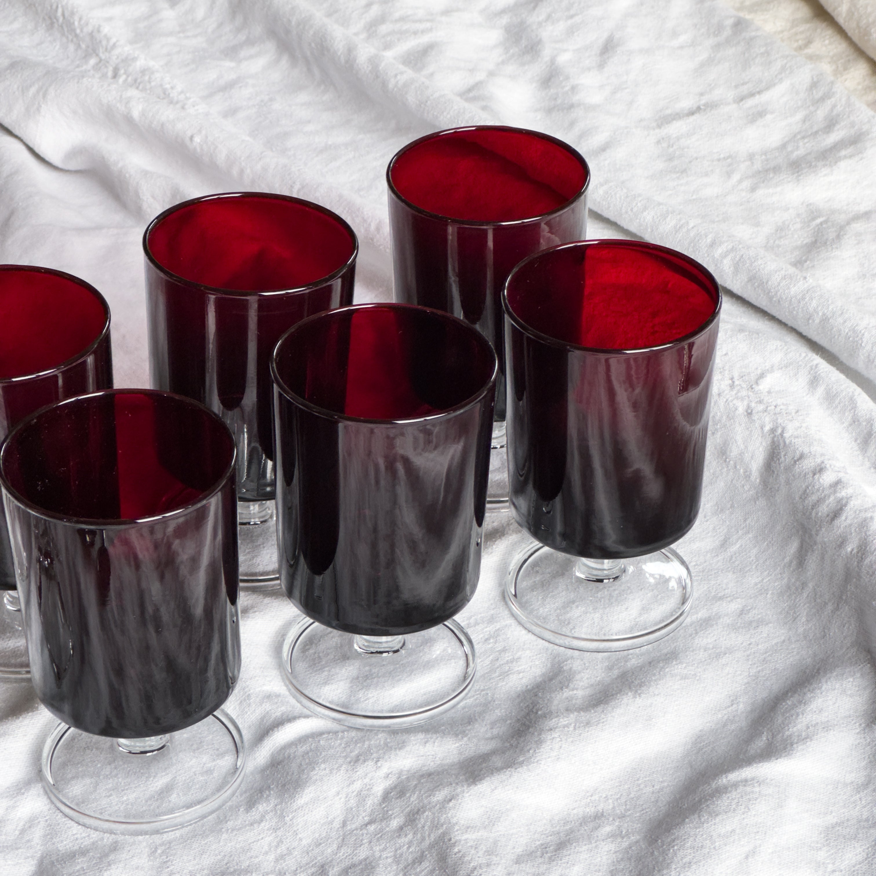 French Ruby Red Glasses