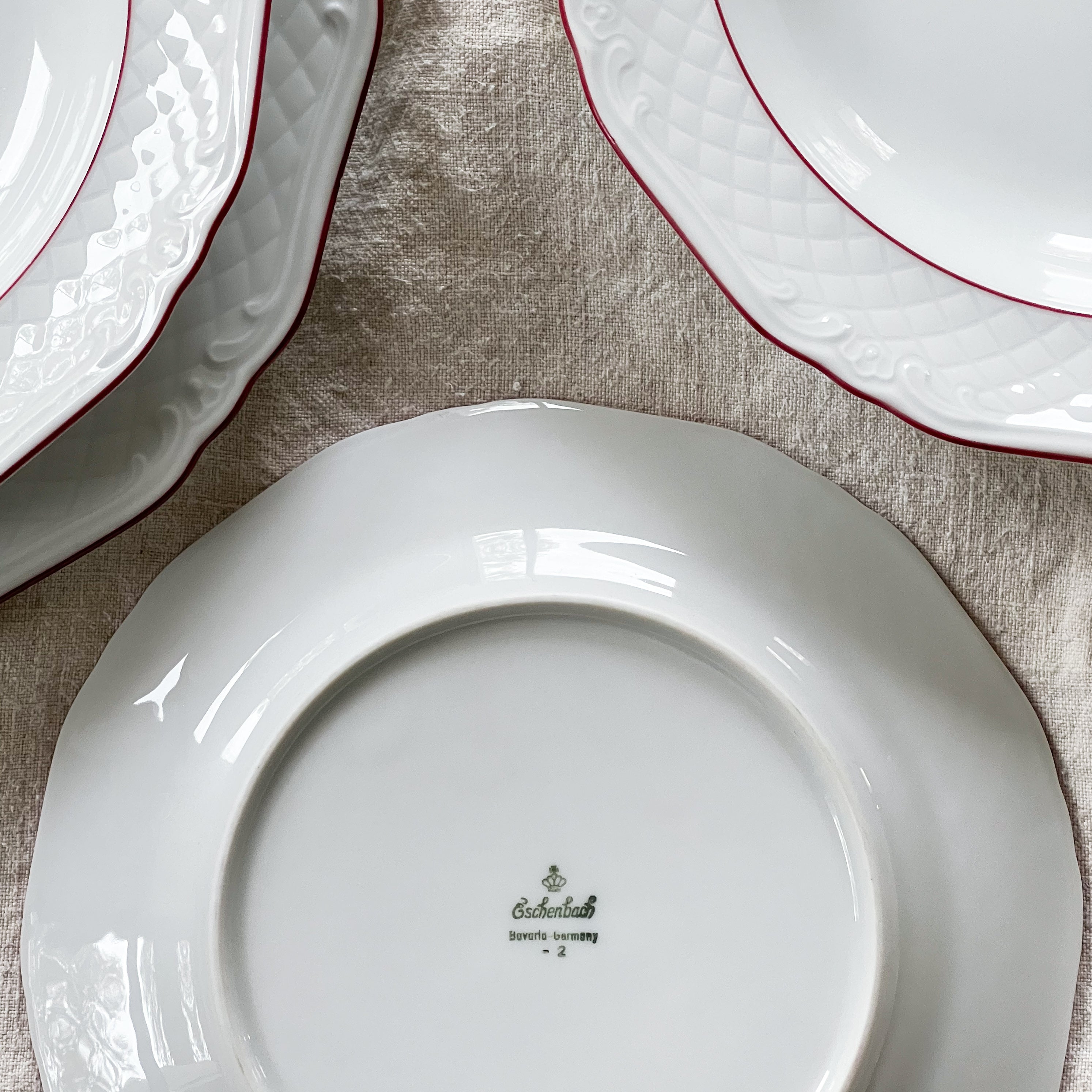 Vintage Red and White Plates