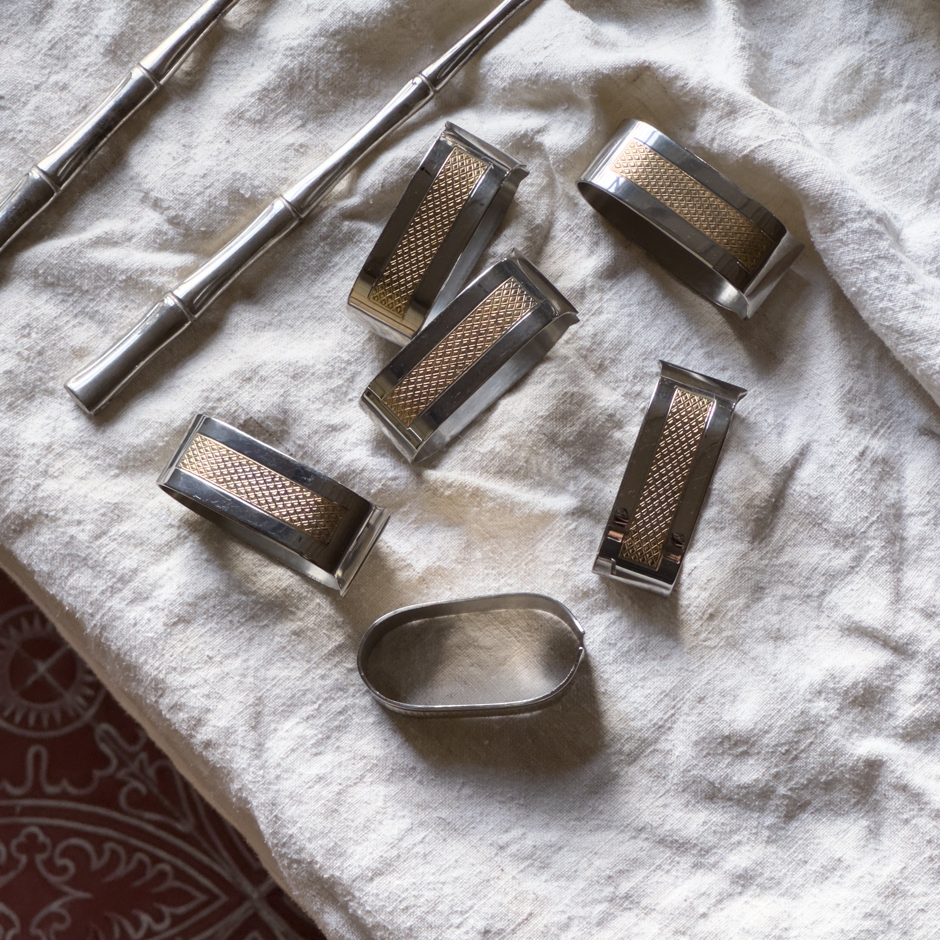 Gold and Steel Napkin Rings